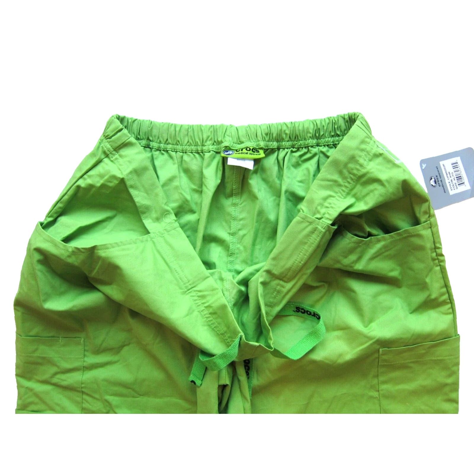 Crocs NWT Crocs Medical Apparel Neon Green Cotton Pocket Cargo Nursing Pant Women XL Size 40" / US 18 - 4 Thumbnail