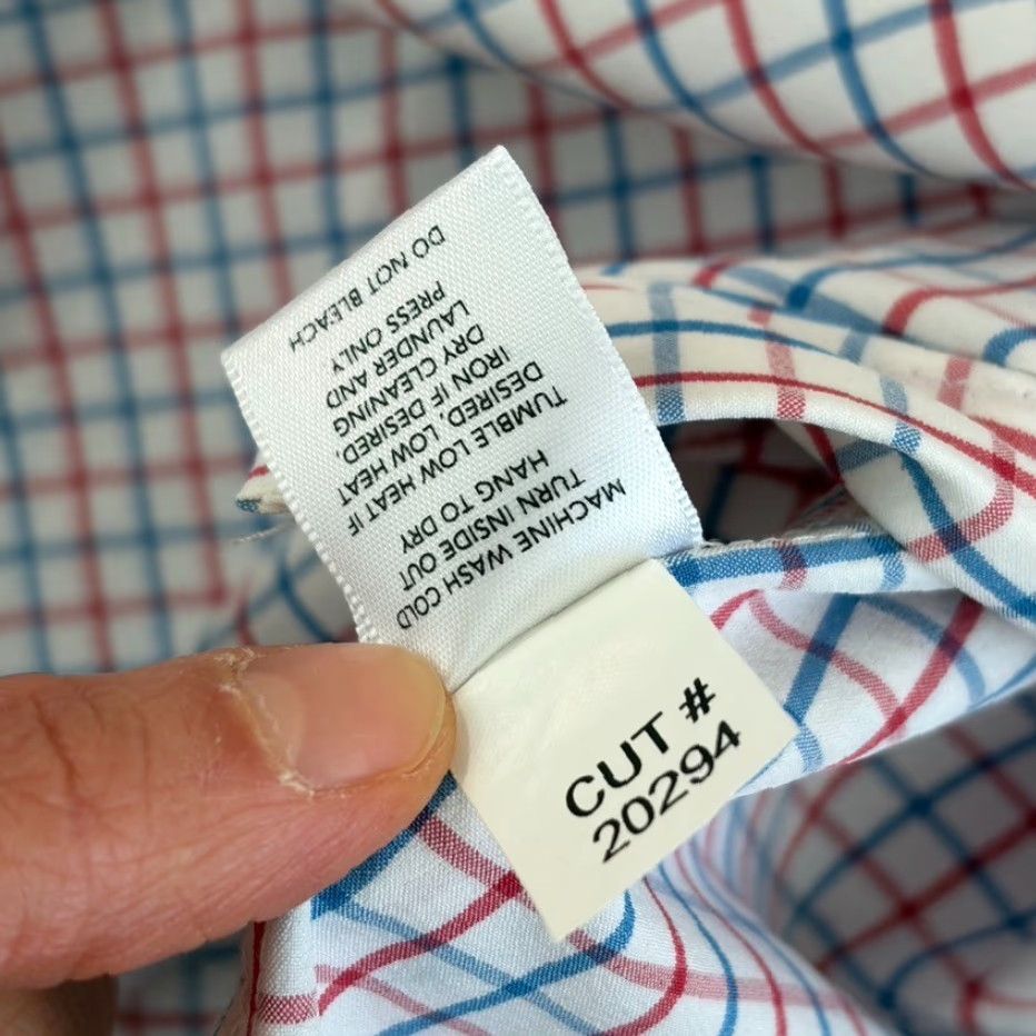 Mizzen+Main Mizzen+Main Leeward Performance Trim Fit Shirt Red White Blue Plaid Men M Size US M / EU 48-50 / 2 - 7 Thumbnail