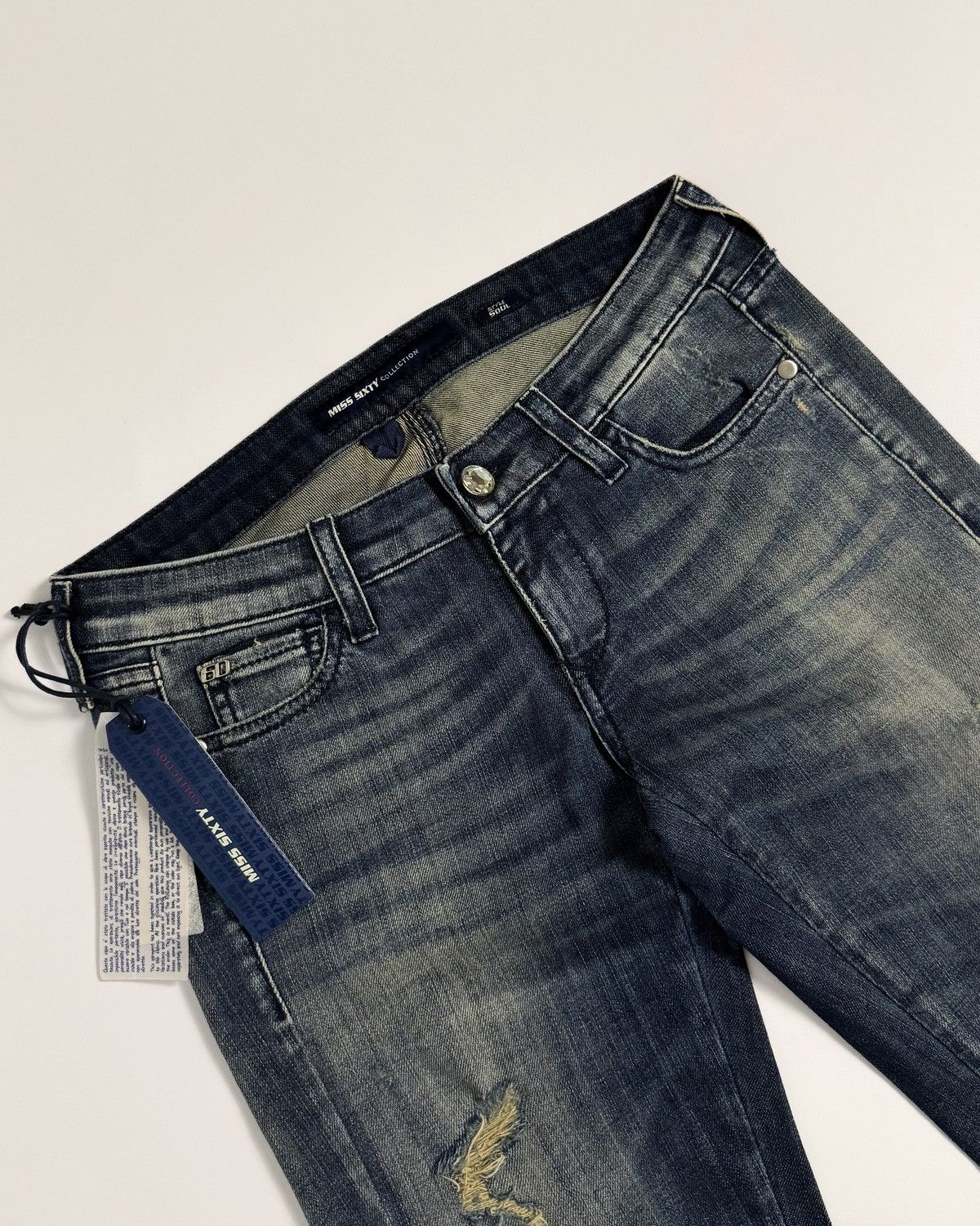 Beauty Beast × Hysteric Glamour × Miss Sixty Brand New Miss Sixty Distressed Washed Slim Skinny Jeans Size 27" / US 4 / IT 40 - 4 Thumbnail