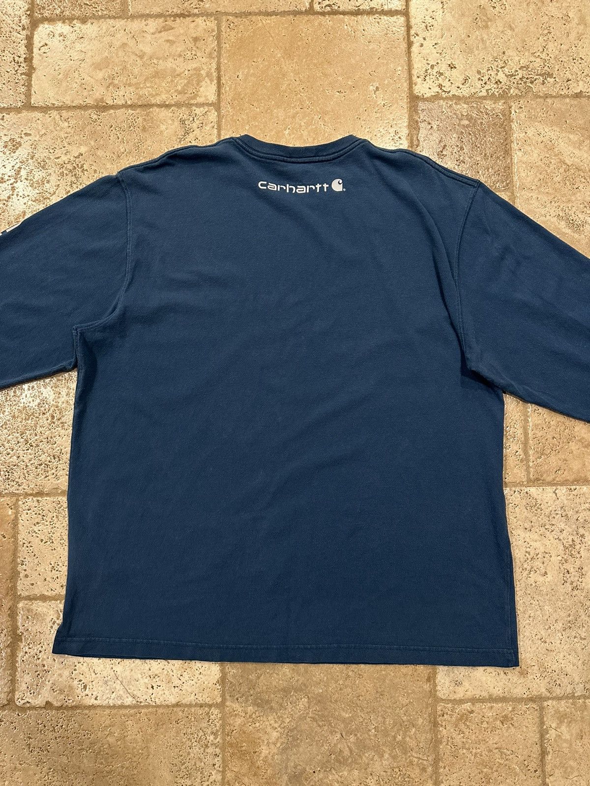Carhartt × Vintage Vintage Carhartt Blue Long Sleeve Spell Out Logo T-Shirt Size US XL / EU 56 / 4 - 8 Thumbnail