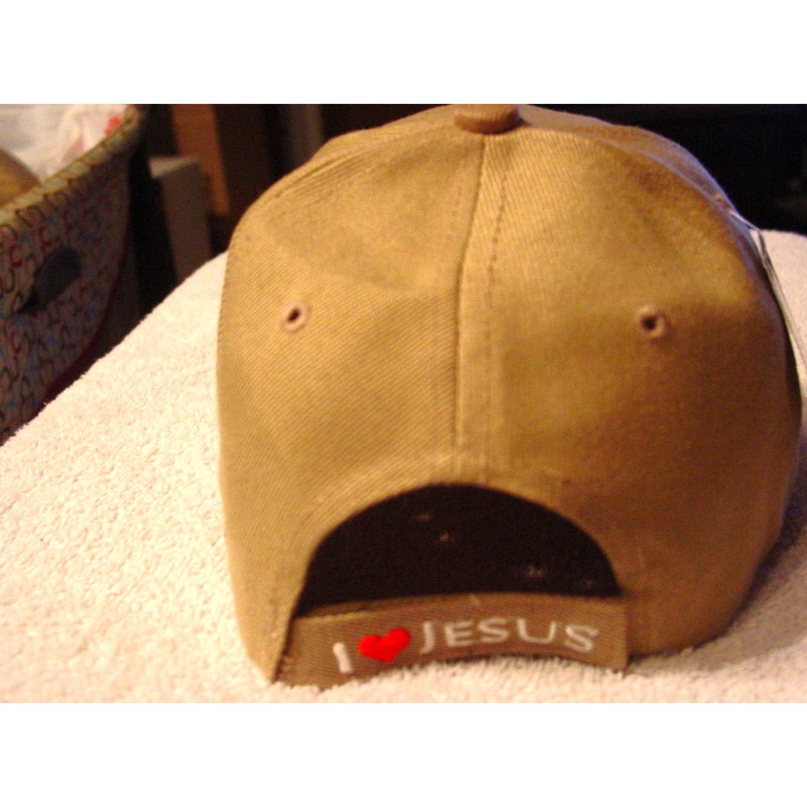 Vintage RELIGIOUS JESUS FISH BASEBALL CAP | Beige | Adjustable | Mens Size ONE SIZE - 2 Thumbnail