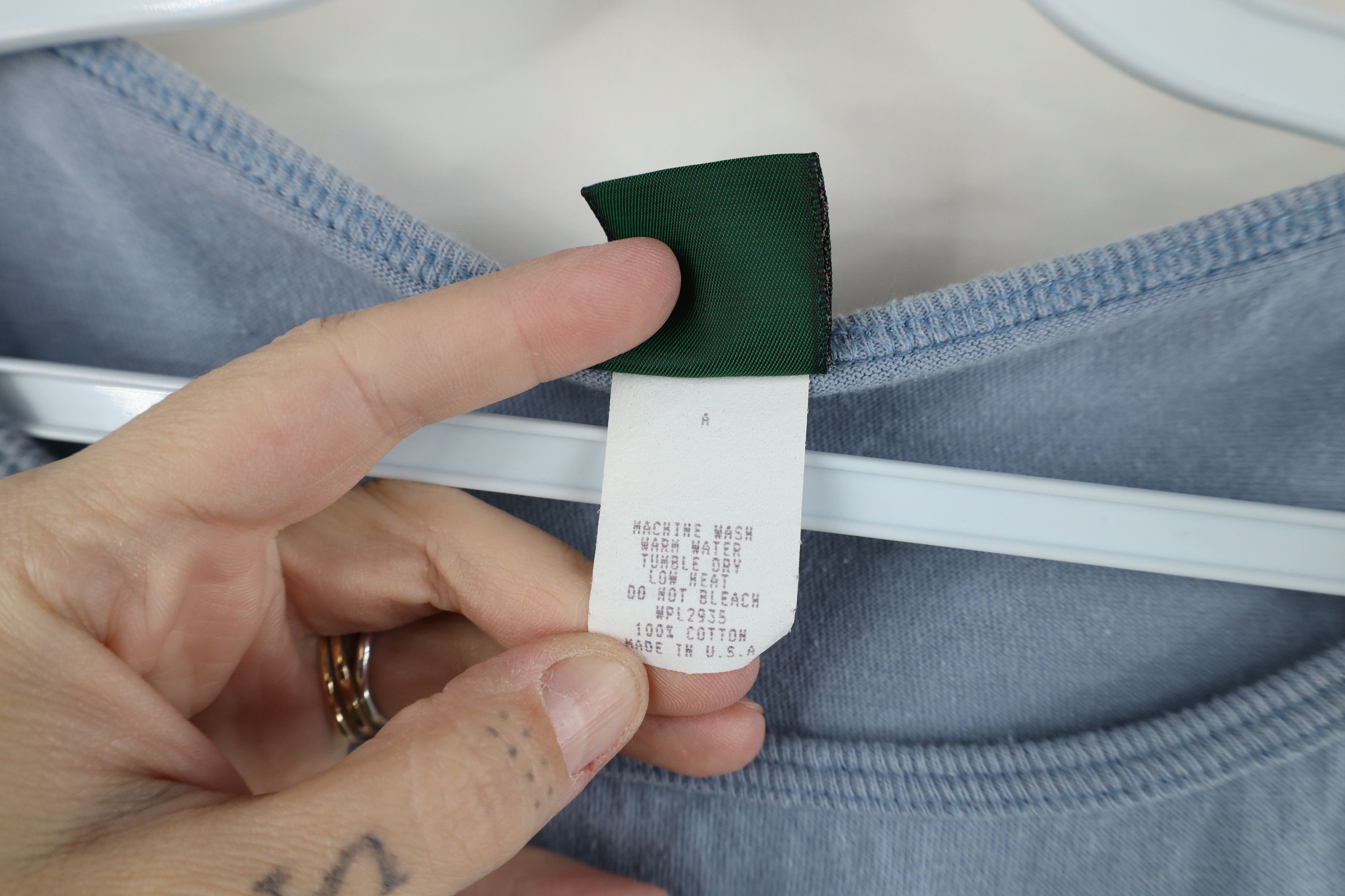 Vintage Vintage 90s Streetwear 3/4 Sleeve T-Shirt Blue Cotton USA Size L / US 10 / IT 46 - 7 Thumbnail