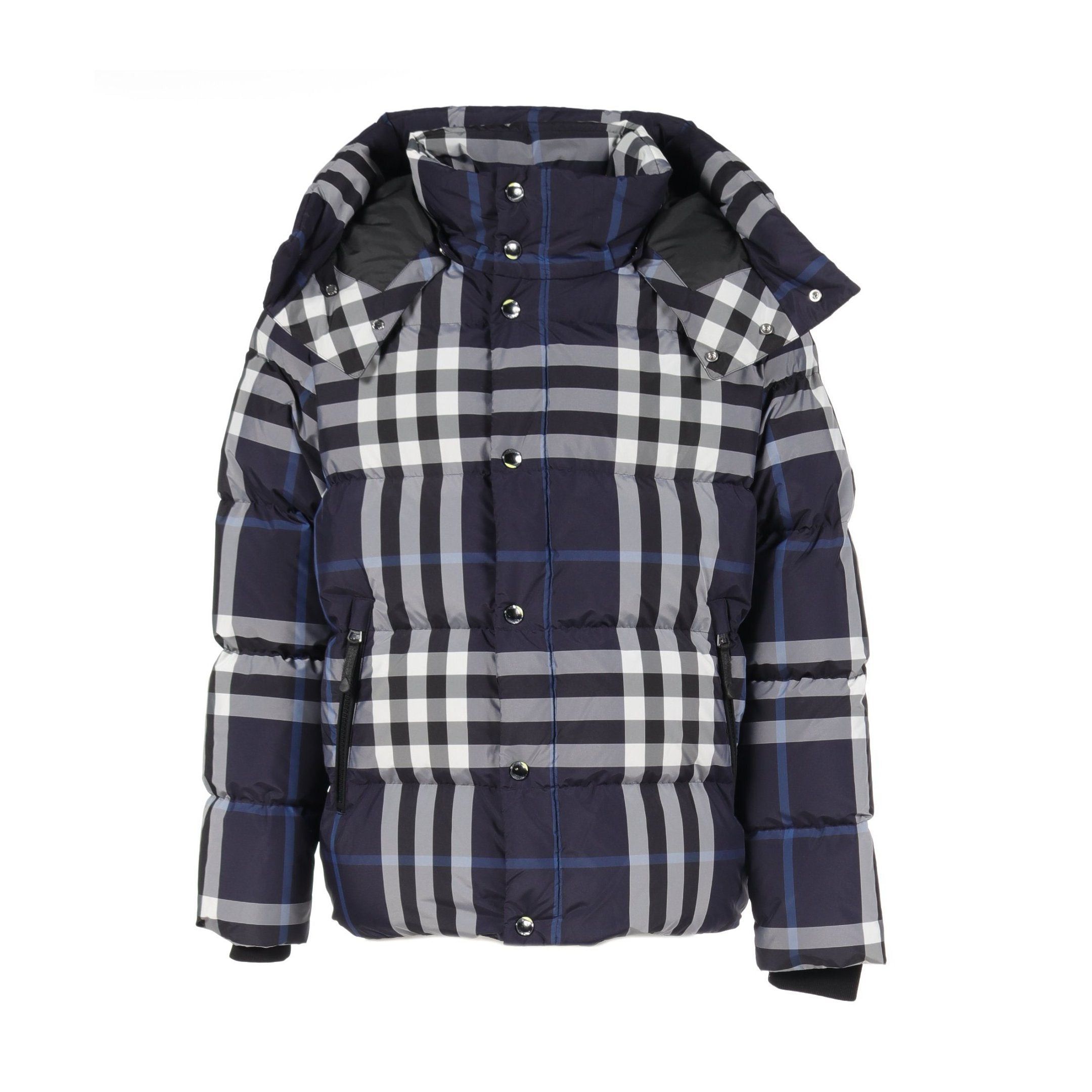 image of Burberry Down Jacket Check Navy Multicolor, Men's