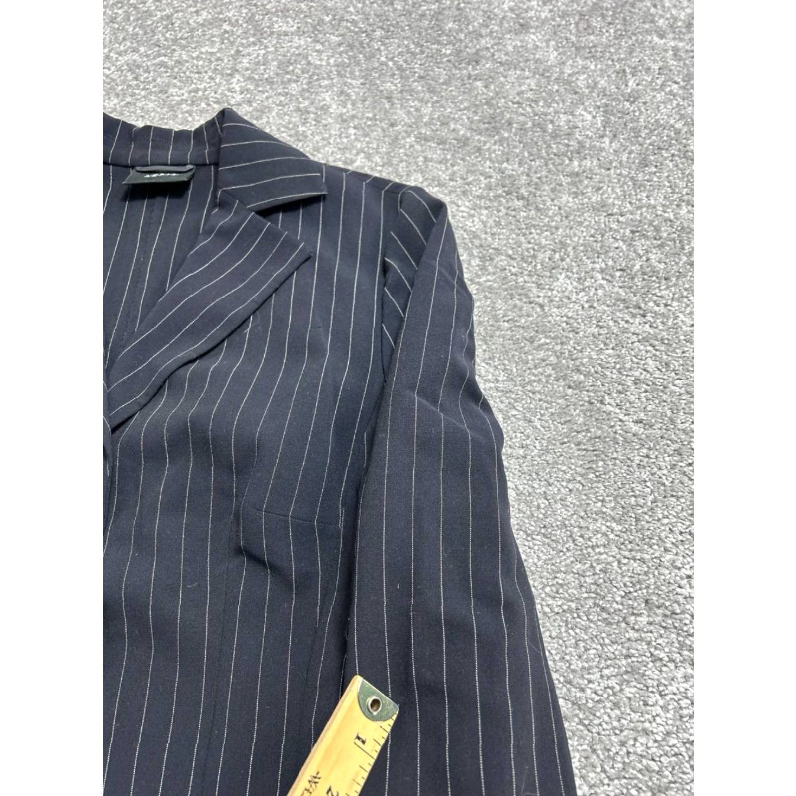 Akris Akris Blazer Jacket Womens Black 12 Striped Notch Lapel Single Breasted Wool Casual Business Jacket Mens? Size XL / US 12-14 / IT 48-50 - 4 Thumbnail