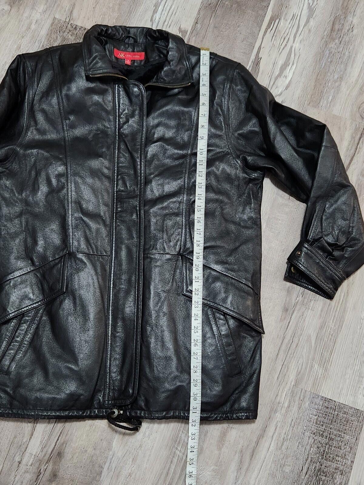 Designer Anne Klein Leather Coat Medium Lined Soft 80s Vintage Size M / US 6-8 / IT 42-44 - 9 Thumbnail