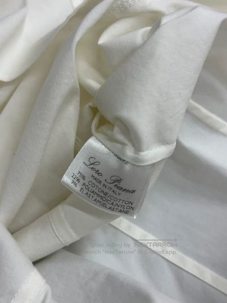 Loro Piana Loro Piana White Collared Long Sleeve Shirt Size XS / US 0-2 / IT 36-38 - 5 Thumbnail