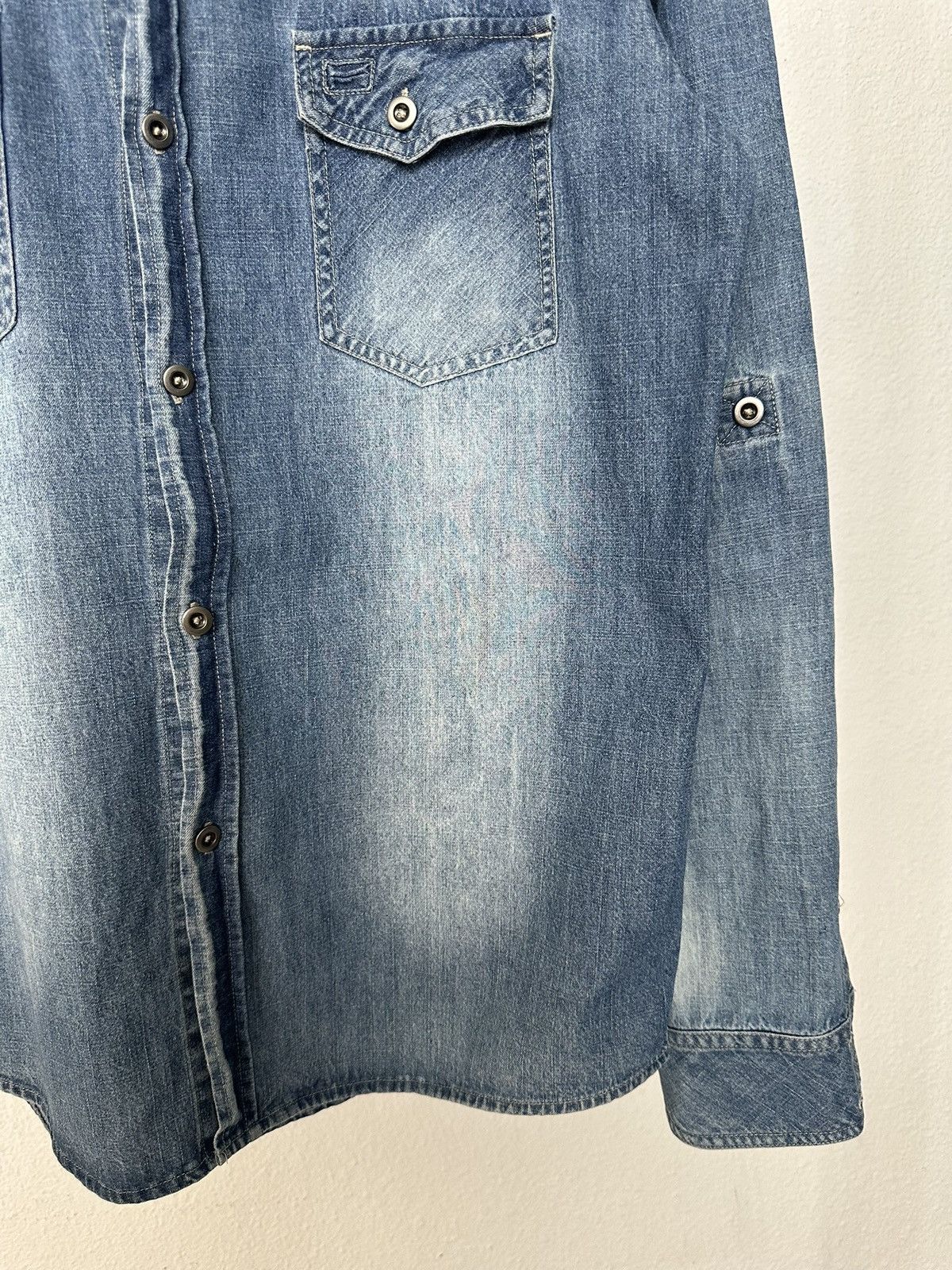 Schlussel 00's Schlussel j-rock stonewash denim shirt Size US M / EU 48-50 / 2 - 9 Thumbnail