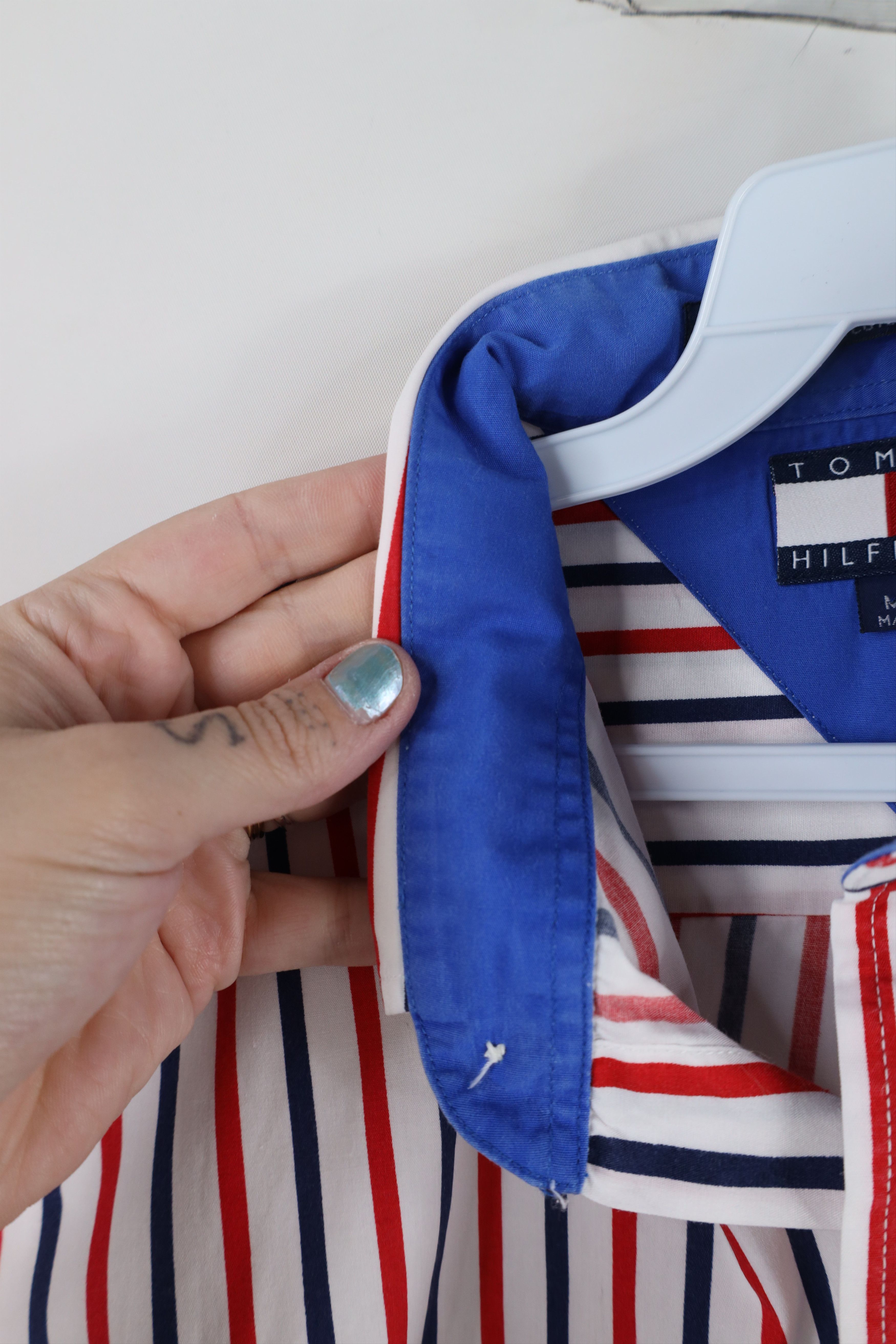 Tommy Hilfiger × Vintage Vintage 90s Tommy Hilfiger Block Collared Button Down Shirt Size US M / EU 48-50 / 2 - 8 Thumbnail
