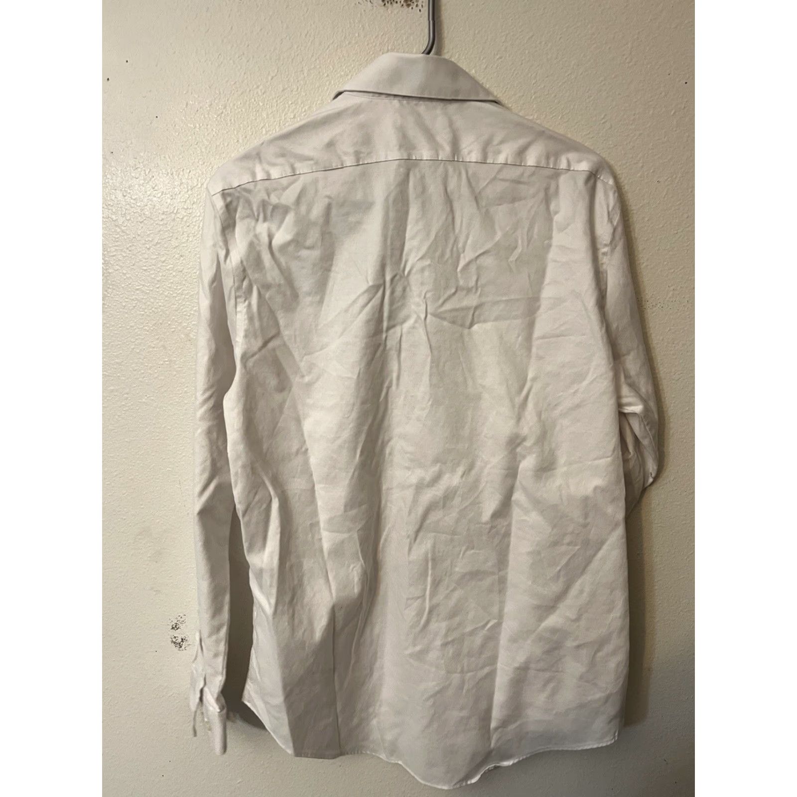 Calvin Klein Calvin Klein Collection Shirt Mens Slim Button-Down Long Sleeve White Medium Steel+ Stretch Cotton & Elastine Closure Button Neckline Collared Dickie? Size US M / EU 48-50 / 2 - 2 Thumbnail