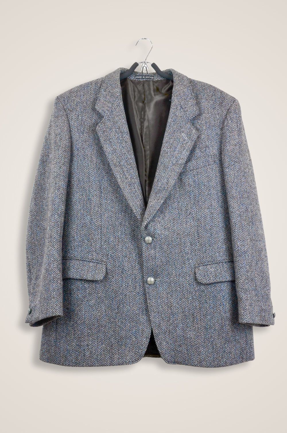 Harris Tweed Harris Tweed Herringbone Wool Blazer Grey Blue - Size 42R Size 42R - 1 Thumbnail