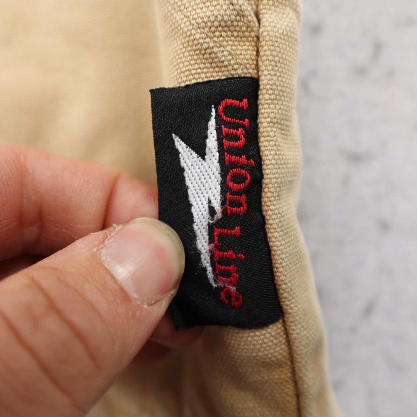 Vintage VINTAGE Union Line Vest Mens Large Tan Canvas Quilted Laborers Local 389 90s Size US XL / EU 56 / 4 - 7 Thumbnail