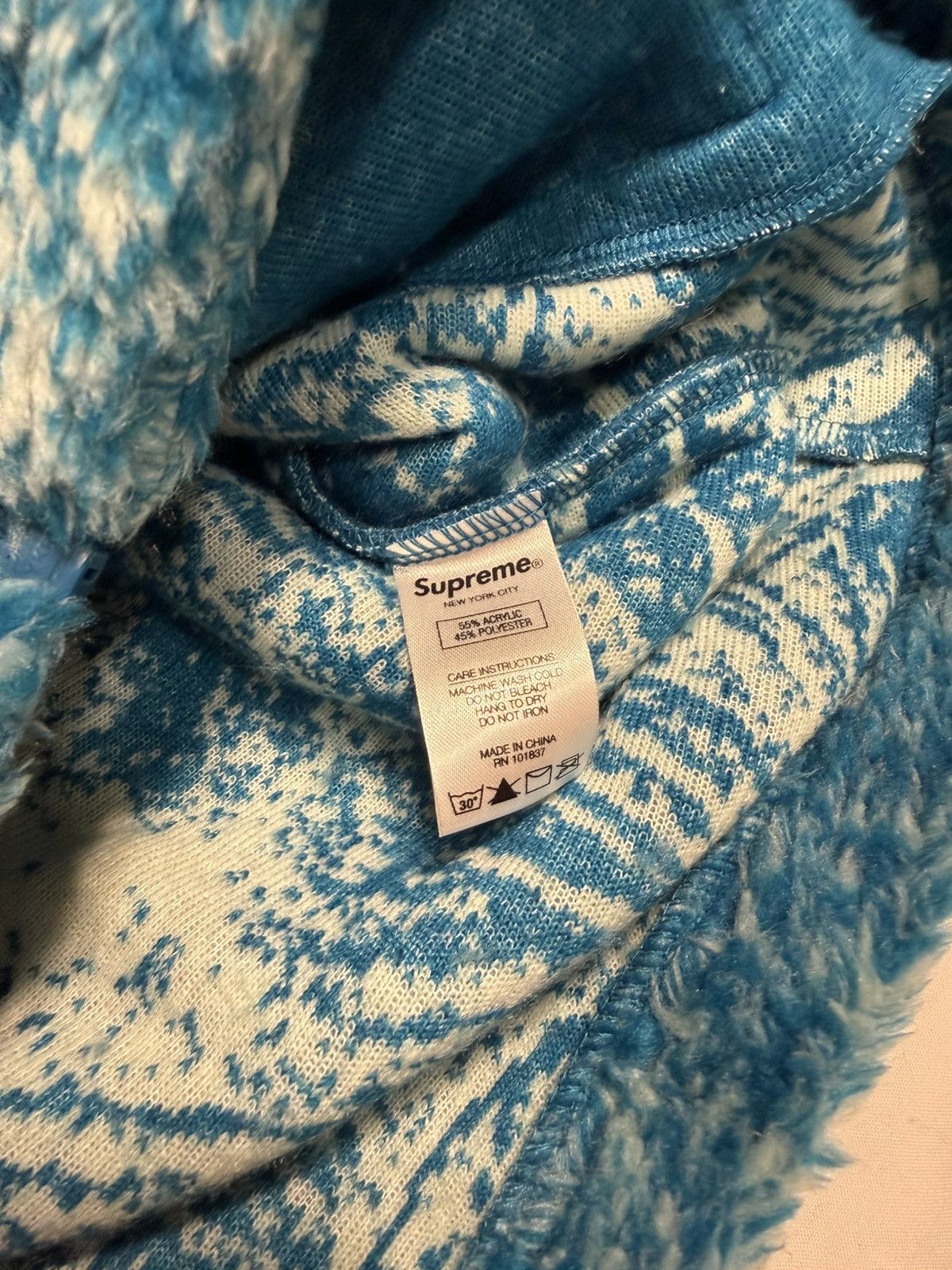 Supreme Supreme Wolf Dark Teal Blue Fleece Jacket SS19 Size US L / EU 52-54 / 3 - 3 Thumbnail
