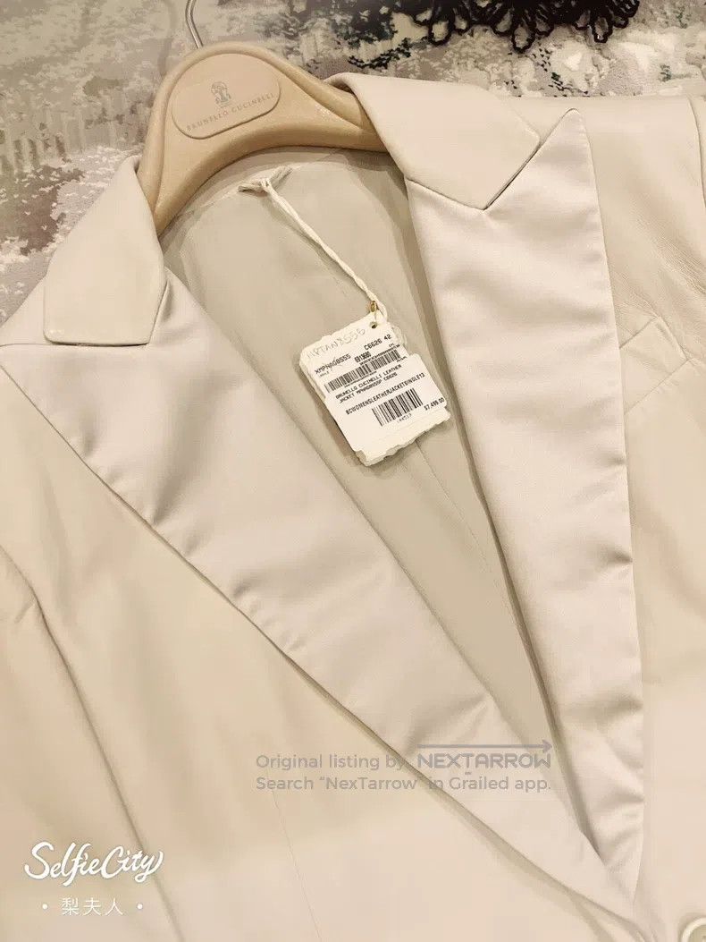 Brunello Cucinelli Brunello Cucinelli Leather blazer Size S / US 4 / IT 40 - 2 Thumbnail