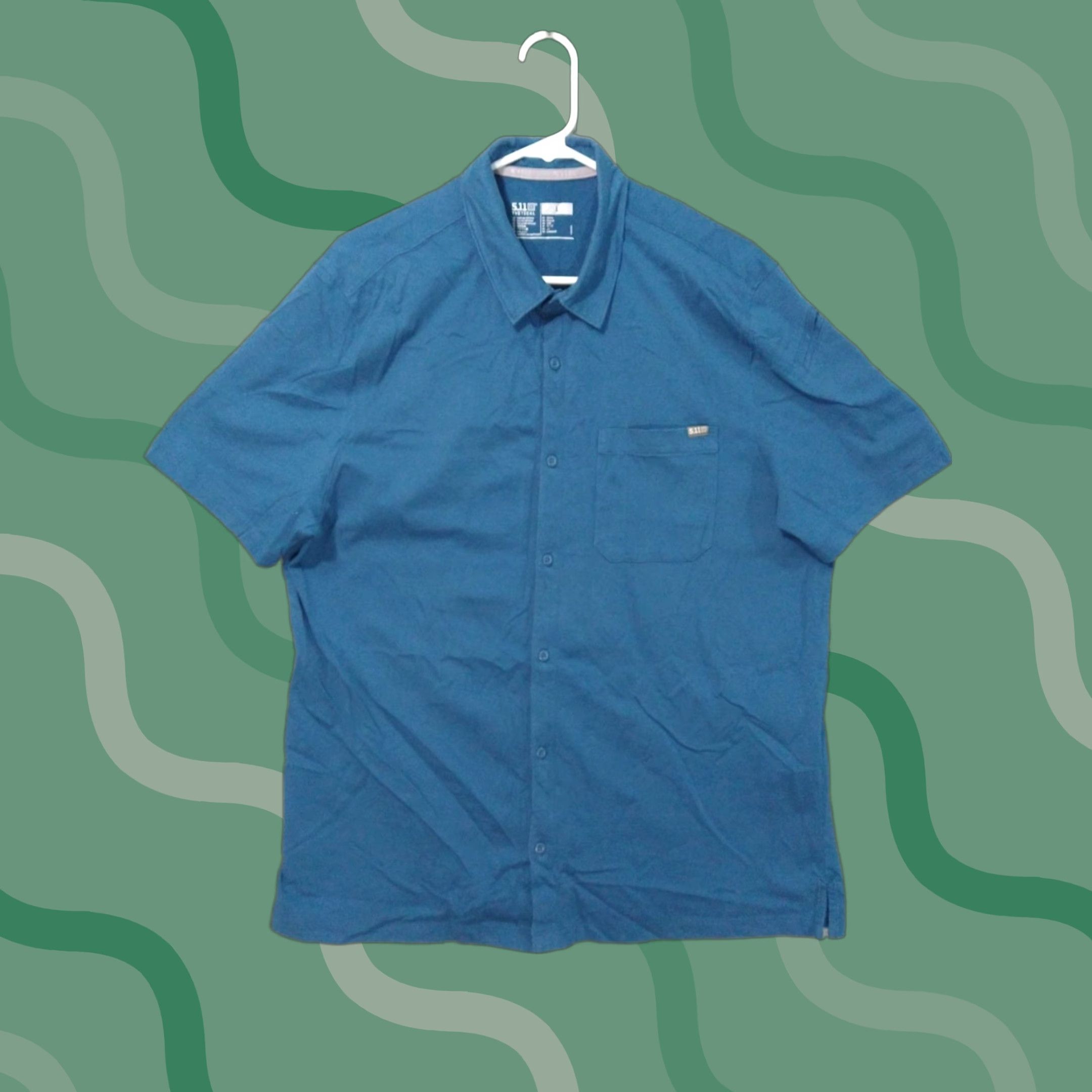 Vintage 5.11 Tactical Shirt Mens L Blue Venture Short Sleeve Button Up Activewear Size US L / EU 52-54 / 3 - 1 Thumbnail