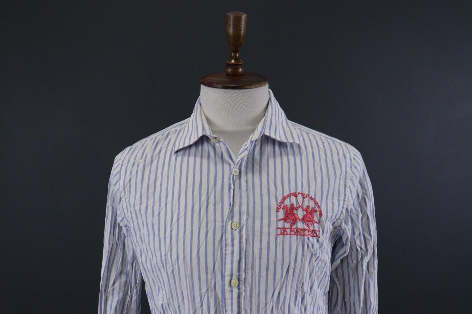 La Martina La Martina Buenos Aires Blue Stripe Shirt M 41-42 Size US L / EU 52-54 / 3 - 2 Thumbnail