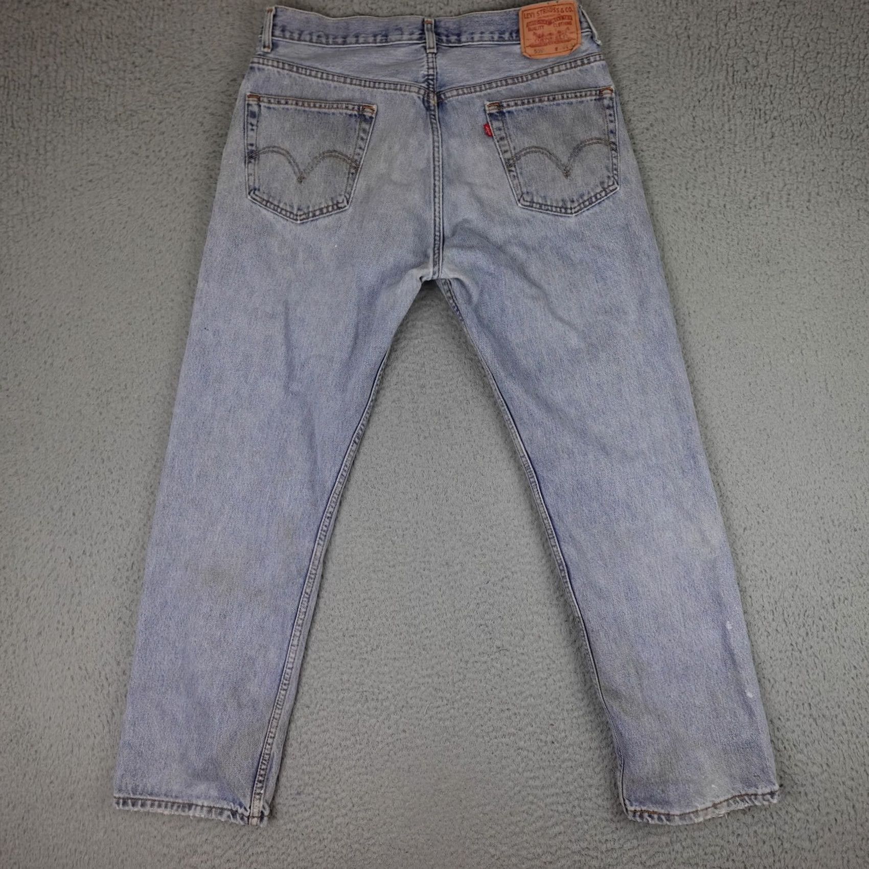 Levi's Levi's 505 Jeans Mens 36x32 Blue Denim Regular Fit Distressed Mexico Size US 36 / EU 52 - 2 Thumbnail