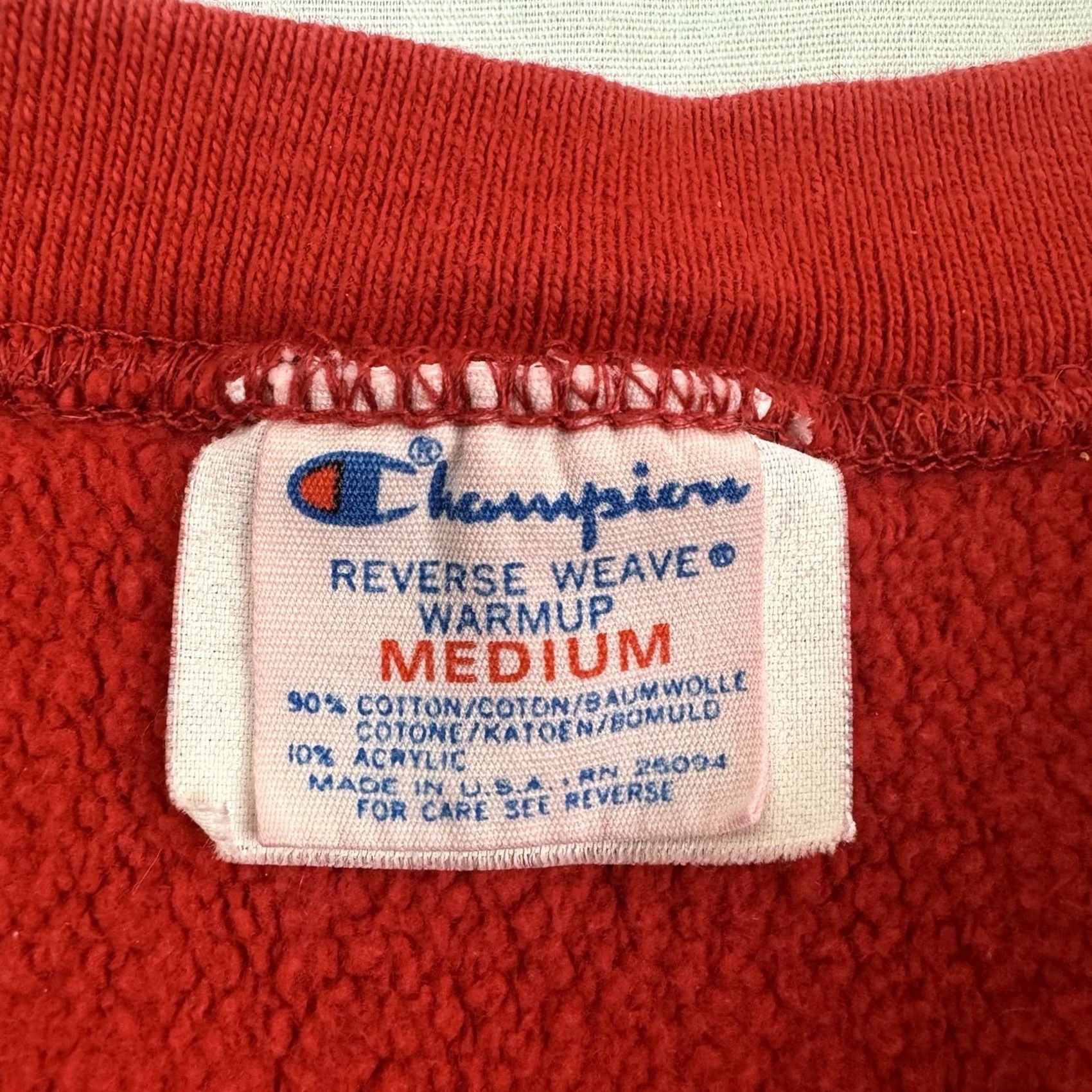 Champion VINTAGE Champion Sweatshirt Reverse Weave Crew Neck Adult Medium Red 80s USA Sweatshirt Mens Size US M / EU 48-50 / 2 - 4 Thumbnail