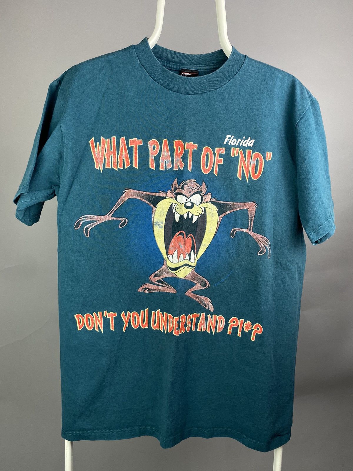 Band Tees × Vintage Vintage 90s Looney Tunes Taz “What Part of No” Florida Tee Size US L / EU 52-54 / 3 - 1 Thumbnail