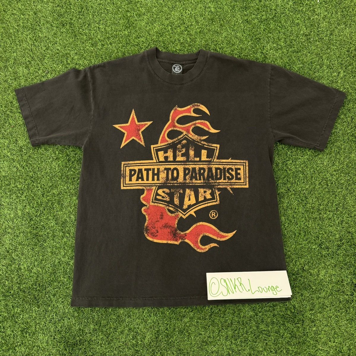 image of Hellstar Biker Tee in Grey, Men's (Size Large)