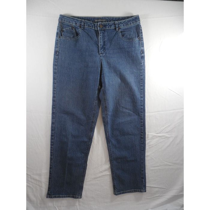 Custom Liz Claiborne Jeans Women Sz 14 Straight Leg Denim Button | Grailed