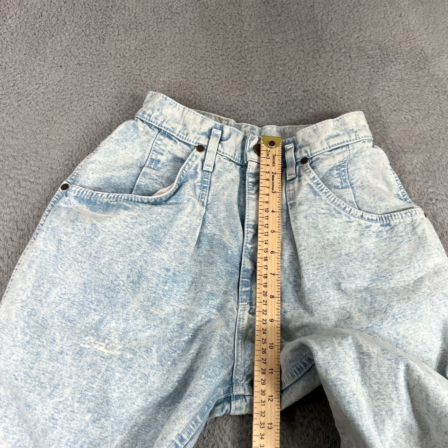 Lee VINTAGE Lee Jeans Juniors 9 Medium Blue Acid Wash High Rise 80s Tapered Denim Women Size 30" / US 8 / IT 44 - 7 Thumbnail