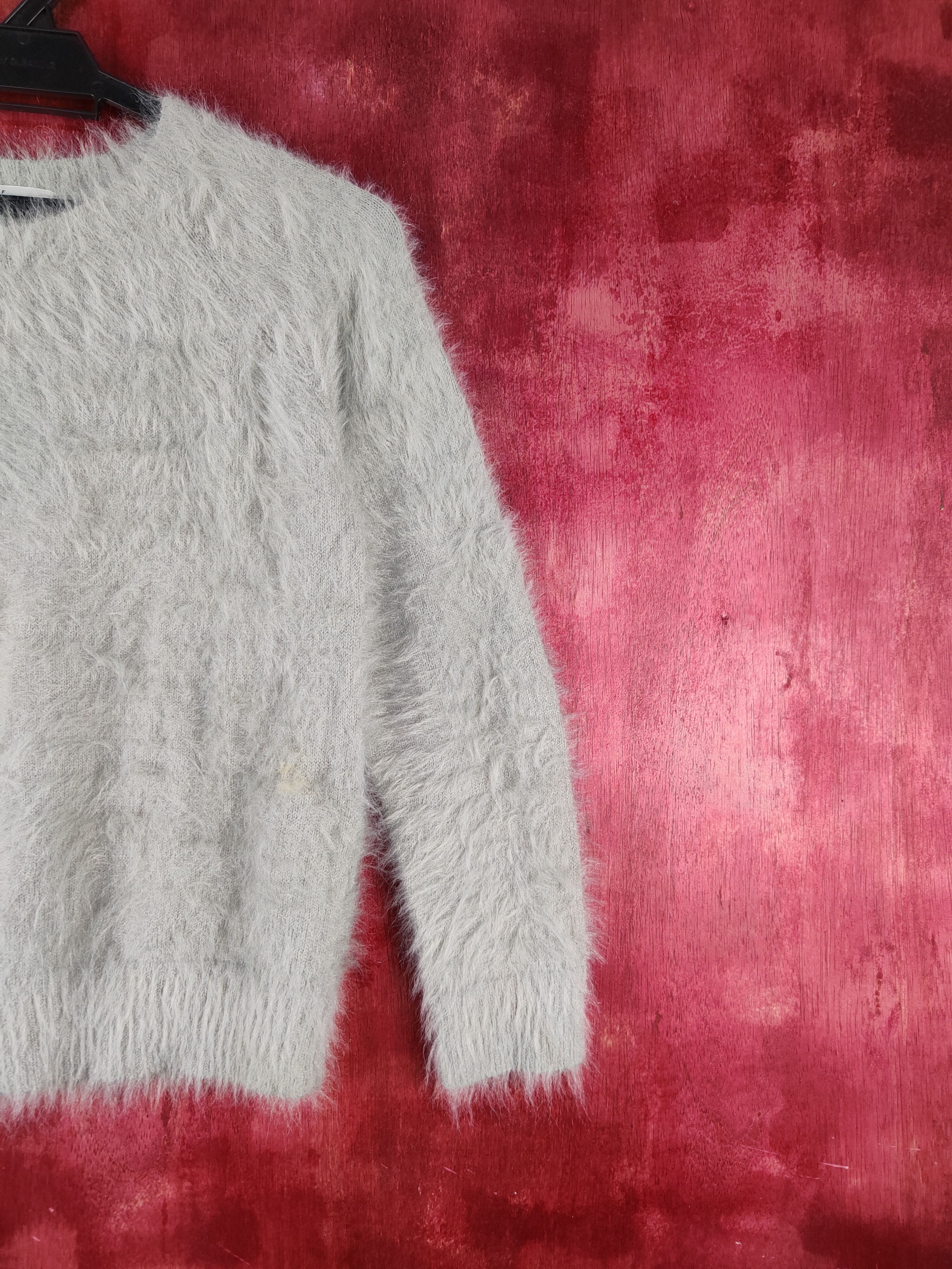 Vintage KBF Gray Shag Shaggy Fur Mohair Knitwear #S2095 Size XS / US 0-2 / IT 36-38 - 5 Thumbnail