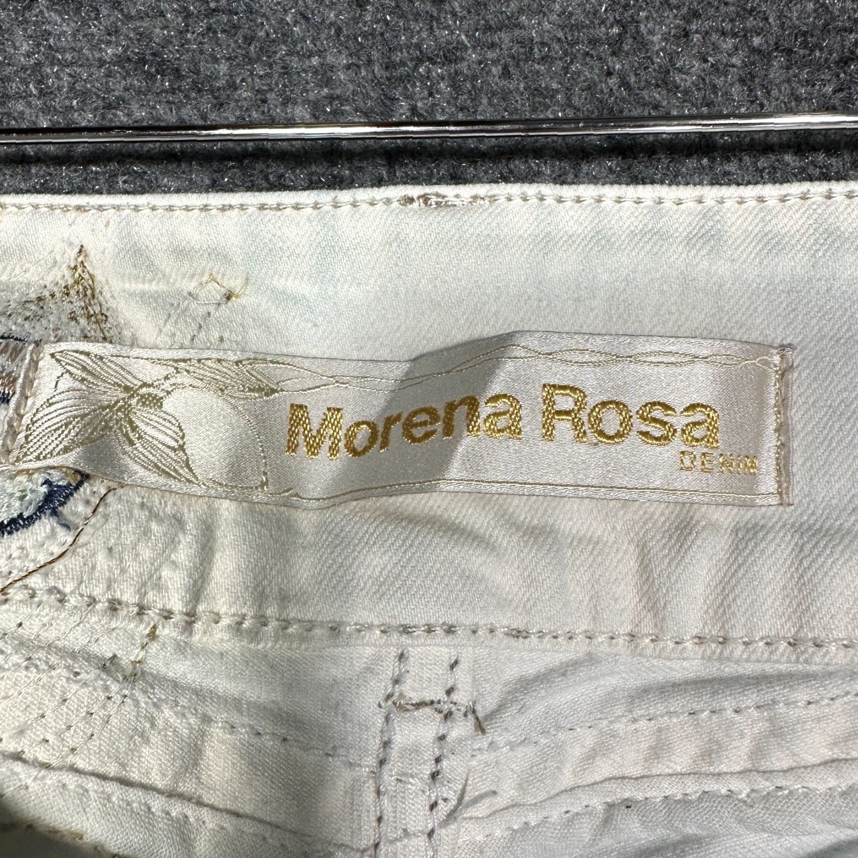 Vintage Morena Rosa Jeans Womens 28 Cotton Stretch Straight Leg Acid Wash Embroidered Size 28" / US 6 / IT 42 - 5 Thumbnail