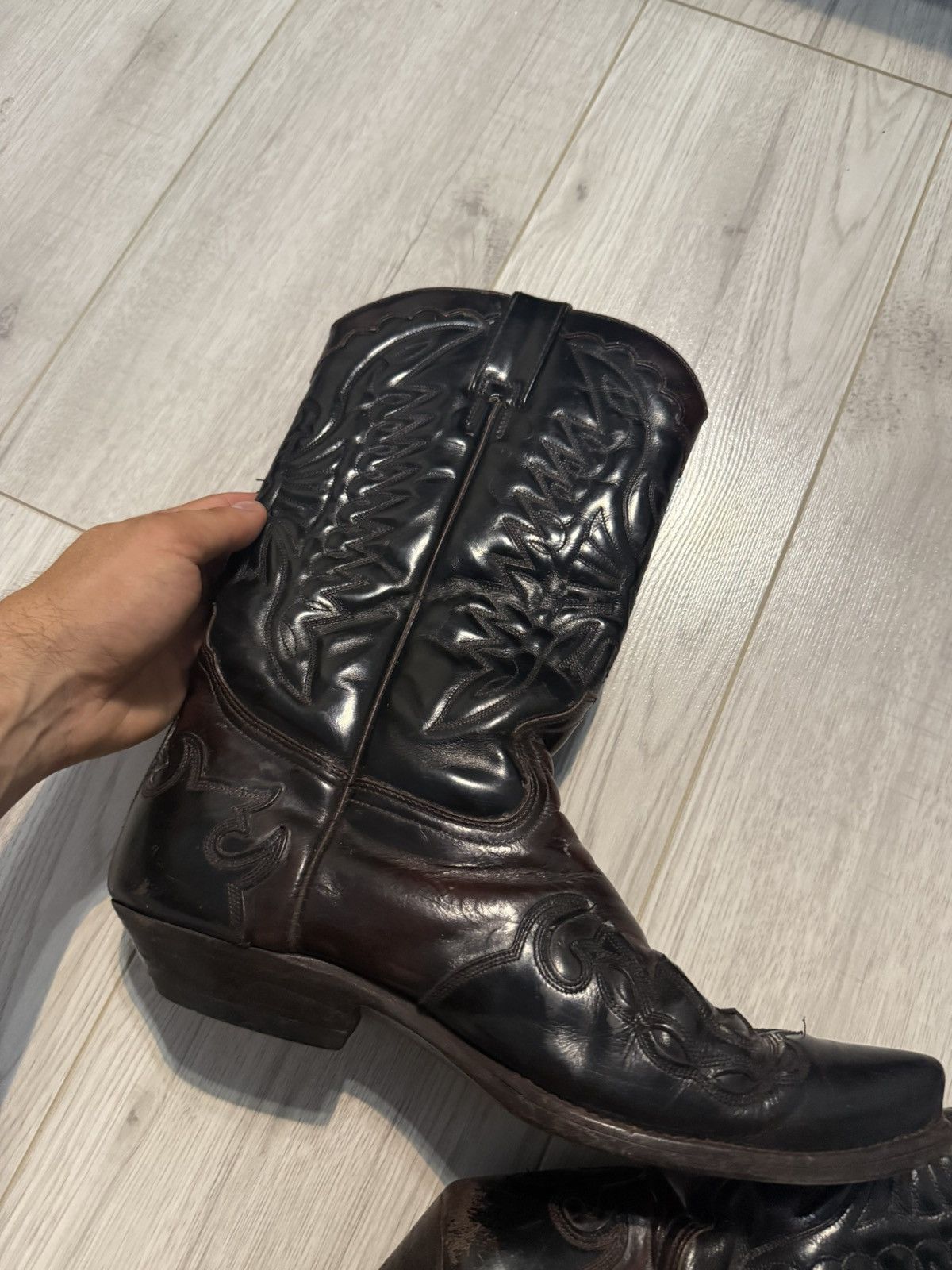 Cowboy Equipment exotic leather cowboy boots western stitched angled heel Size US 10.5 / EU 43-44 - 5 Thumbnail
