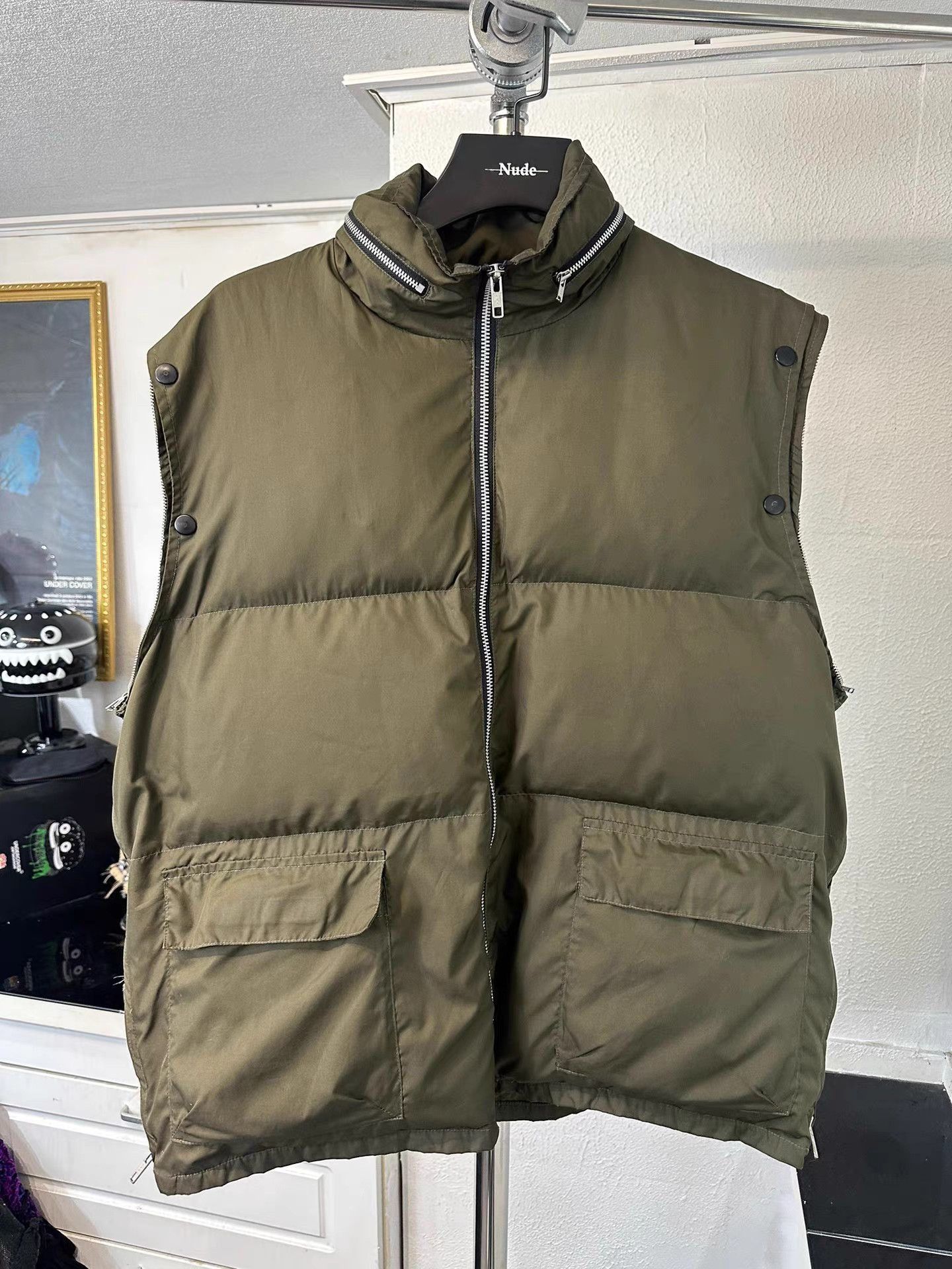Yohji Yamamoto Green Puffer Jacket with Side Zippers Size US M / EU 48-50 / 2 - 5 Thumbnail
