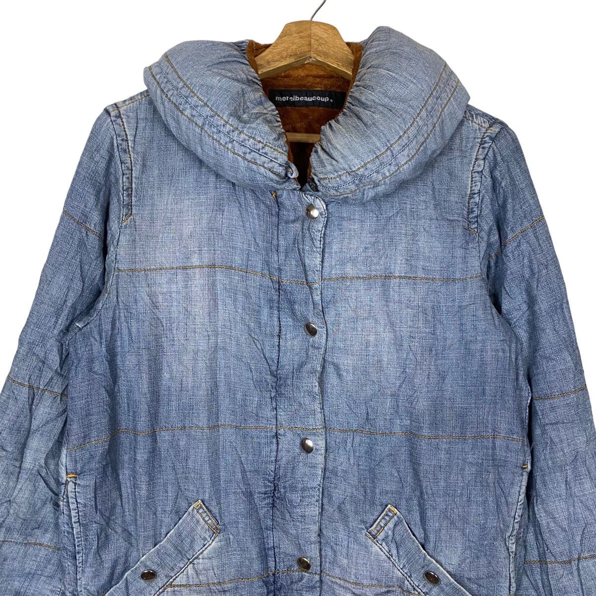 Vintage × mercibeaucoup Vintage Mercibeaucoup Quilted Sleeve Snap Button Full Zipper Size M / US 6-8 / IT 42-44 - 3 Thumbnail