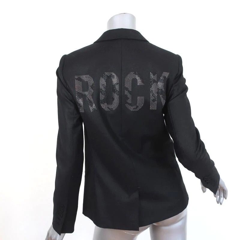Zadig & Voltaire Zadig & Voltaire iconic ROCK rhinestones logo blazer jacket Size XS / US 0-2 / IT 36-38 - 1 Thumbnail