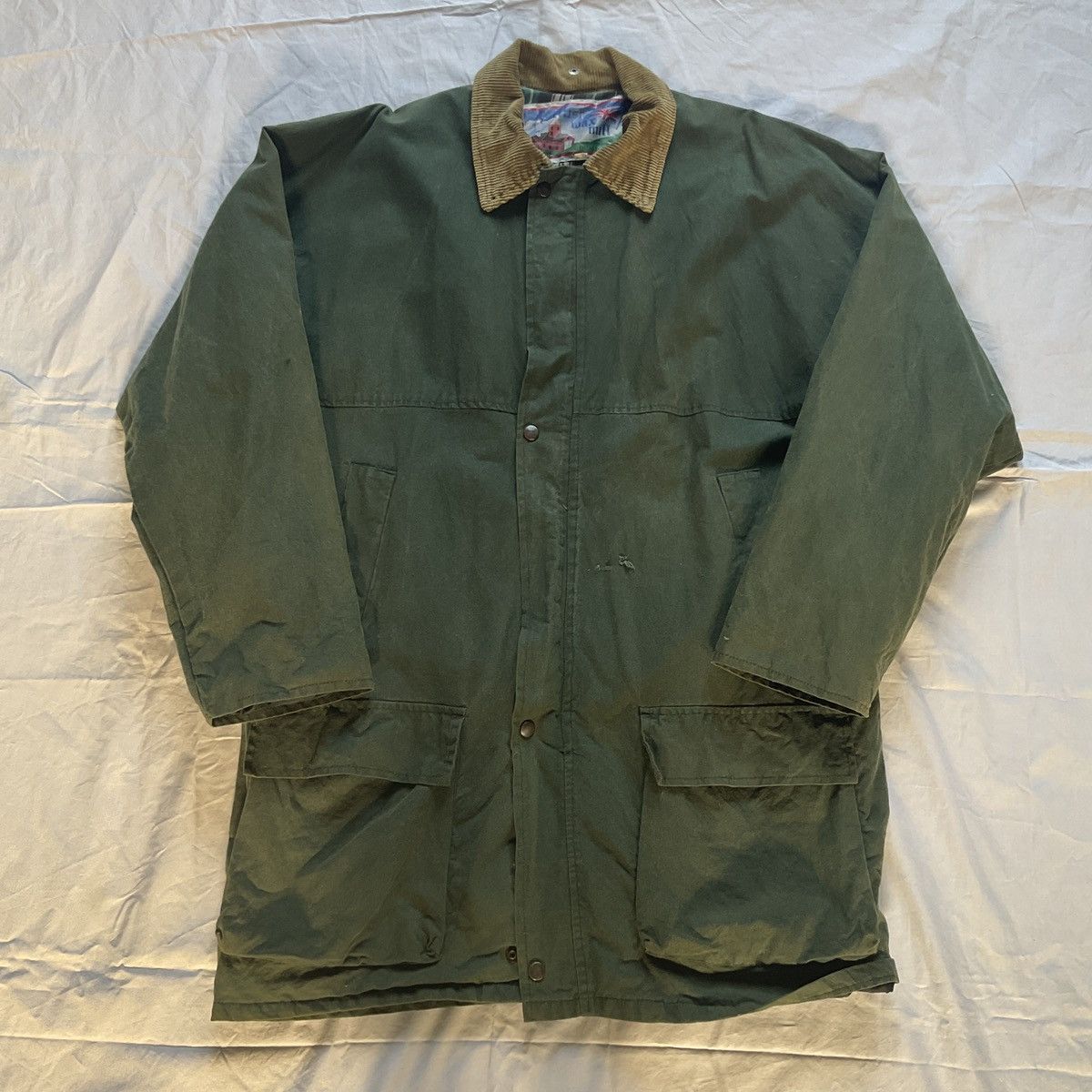 Vintage Rare Vintage 80’-90’ British Wax Mill Dark Green Size US XL / EU 56 / 4 - 1 Thumbnail