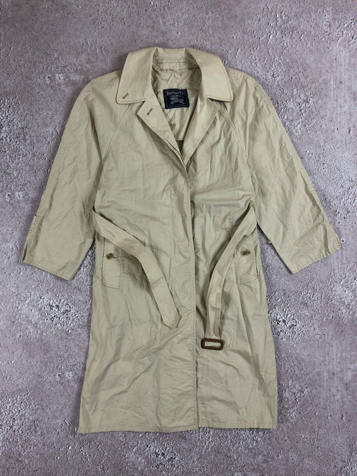 image of Burberrys Tench Coat Nova Check Vintage Jacket in Beige, Men's (Size 2XL)