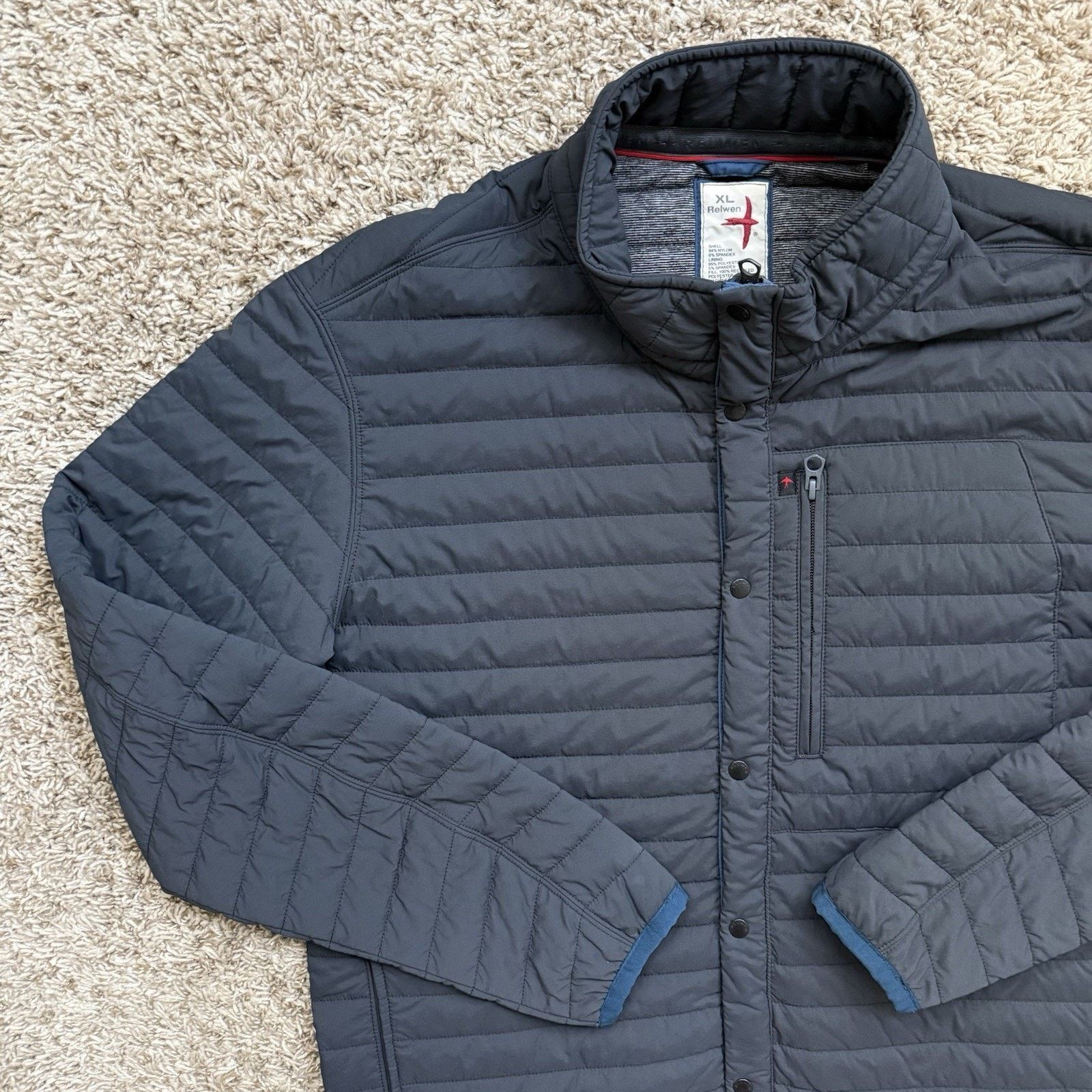 Relwen Relwen Windzip Jacket Gray Blue Huckberry Insulated Puffer Size US XL / EU 56 / 4 - 5 Thumbnail