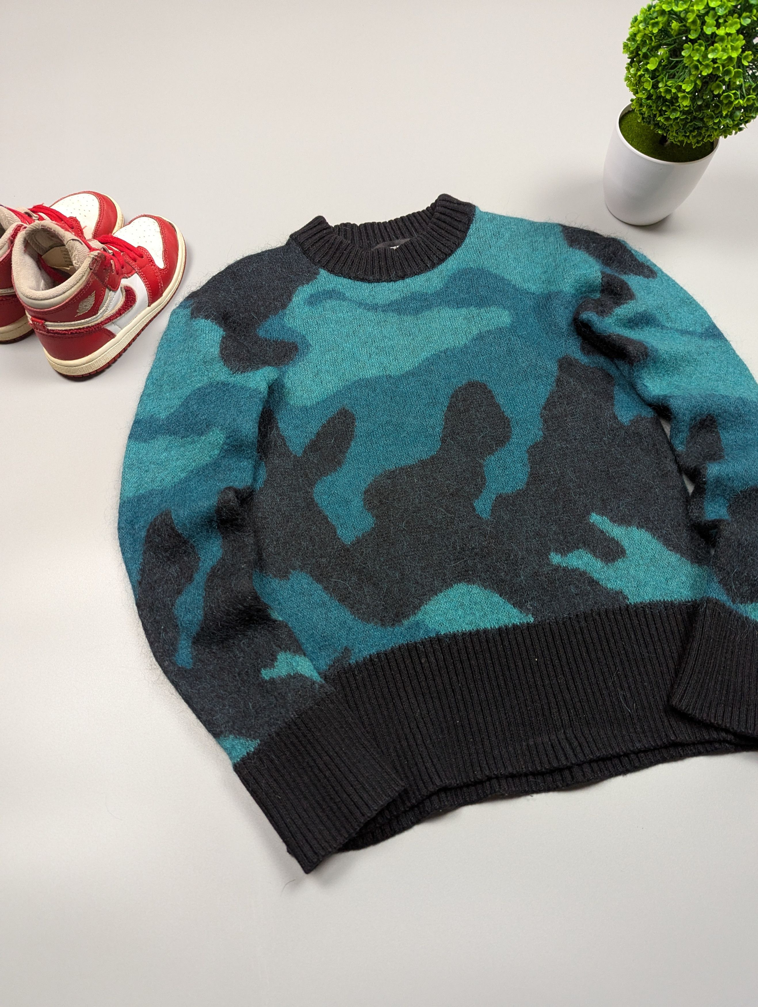 Diesel DIESEL Women's Camouflage Trendy Wool Y2k Sweater Size XS / US 0-2 / IT 36-38 - 2 Thumbnail