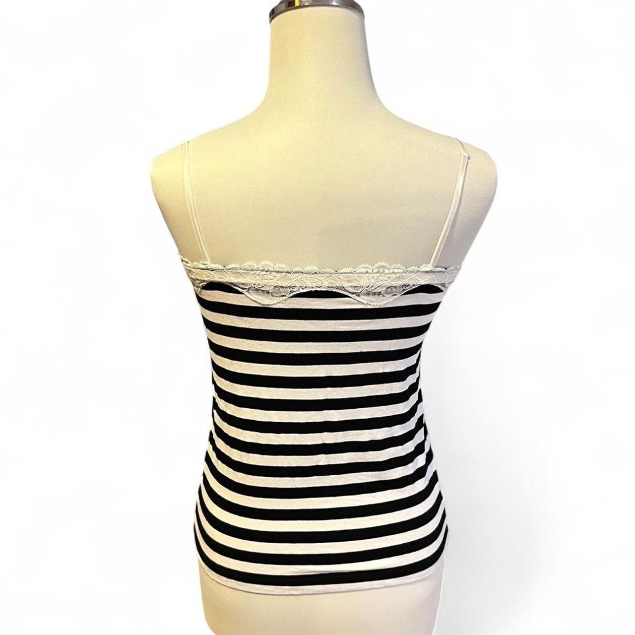 Other Vintage y2k coquette grunge striped lace trim tank top Size XS / US 0-2 / IT 36-38 - 4 Thumbnail