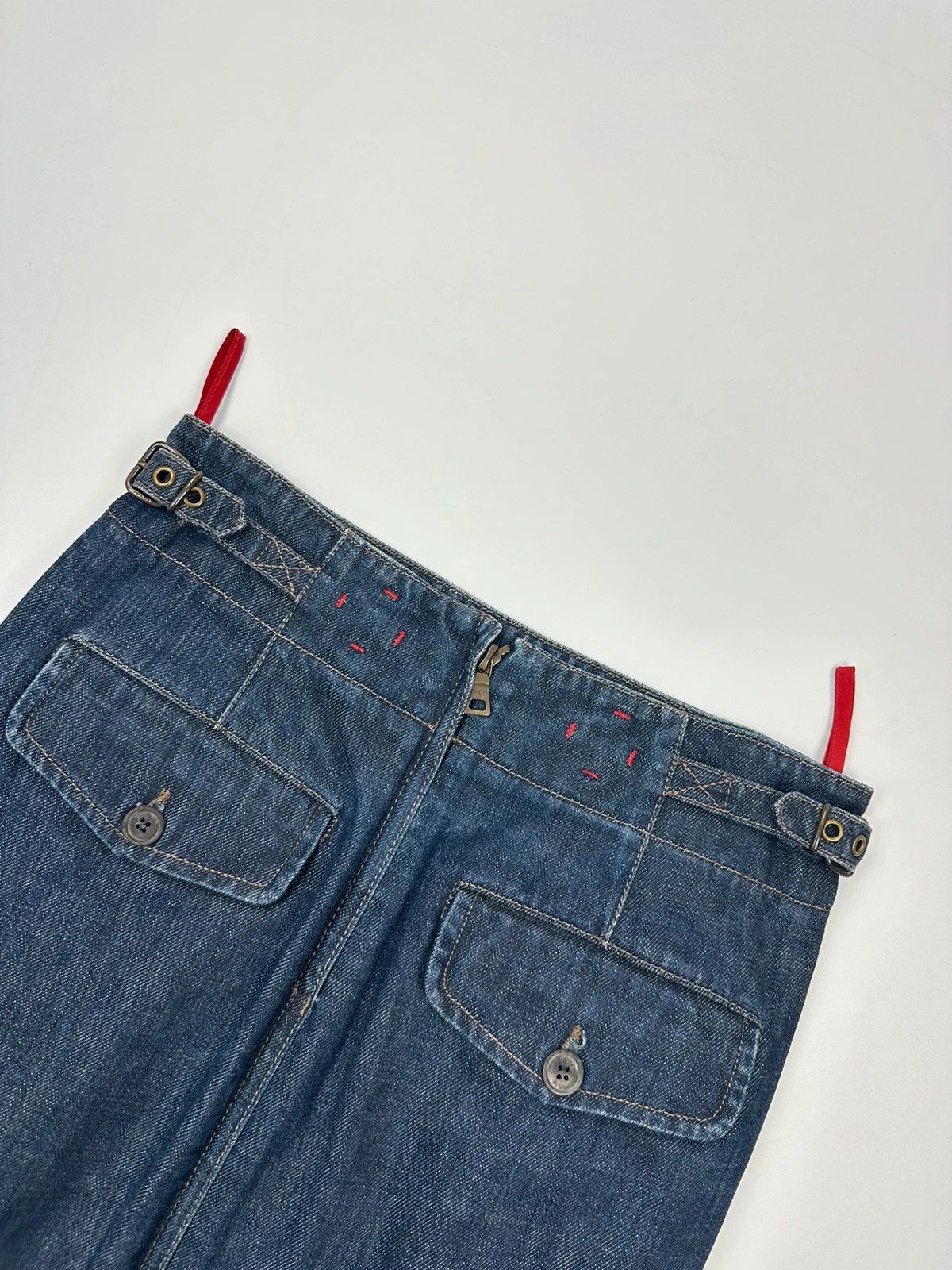 Prada Prada Sport SS02 Indigo Denim Long Zip Skirt Size 27" / US 4 / IT 40 - 4 Thumbnail