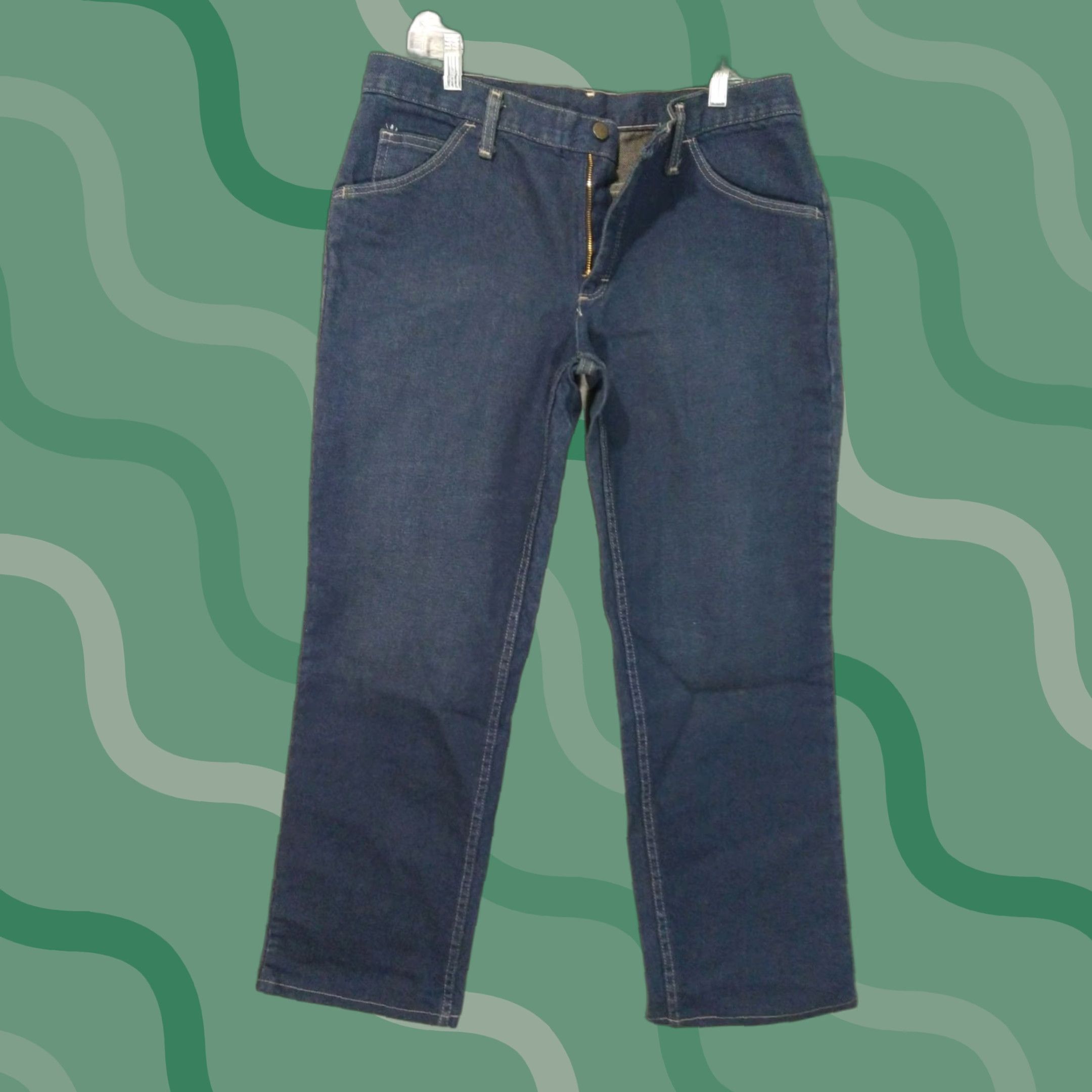 Denime Bukwark Jeans Womens 12 Blue Denim Flame Resistant Straight Leg Dark Wash Size 34" / US 12 / IT 48 - 1 Thumbnail