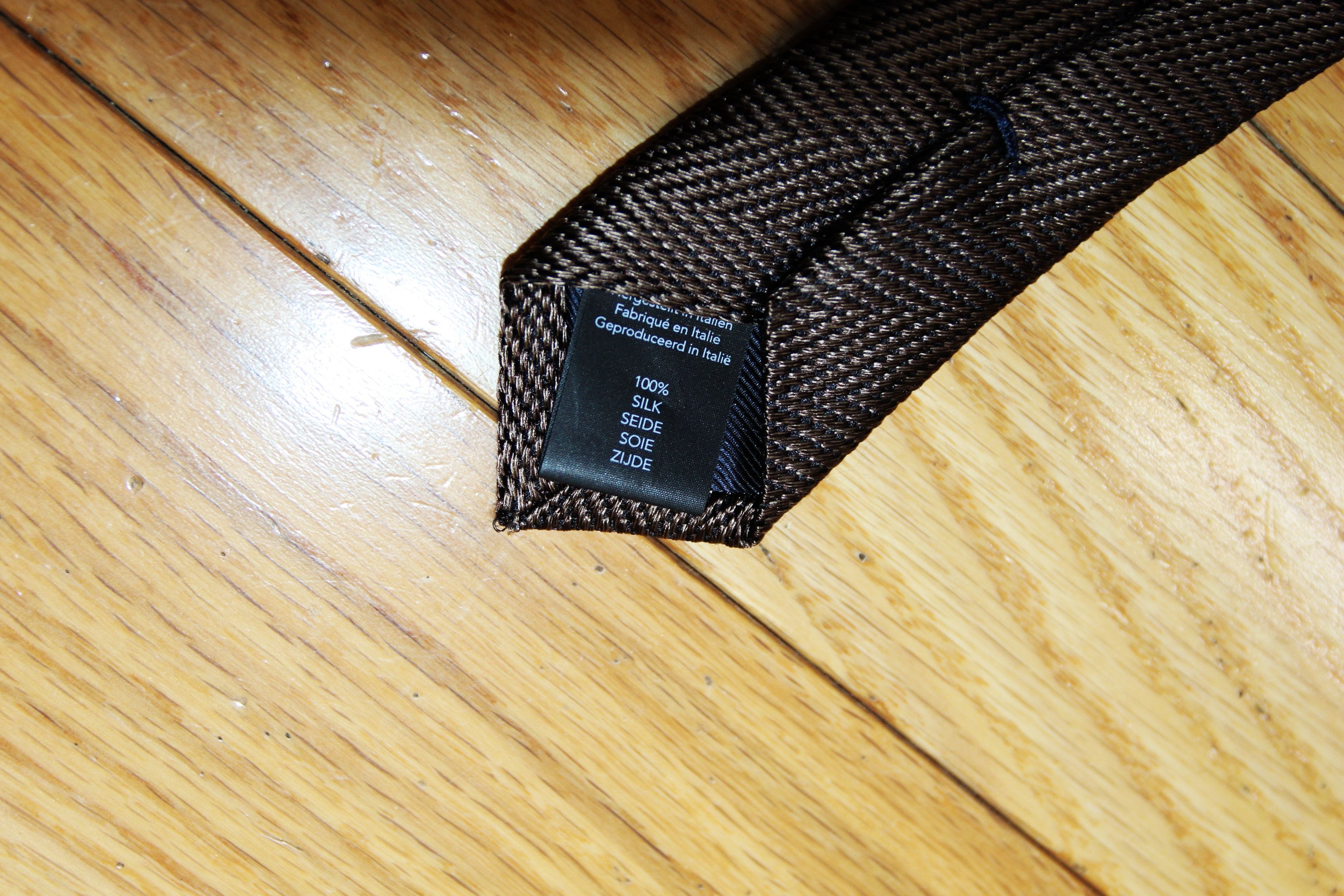 Other BNWT AW25 PROFUOMO SILK HAZELNUT HERRINGBONE TIE BROWN Size ONE SIZE - 4 Thumbnail