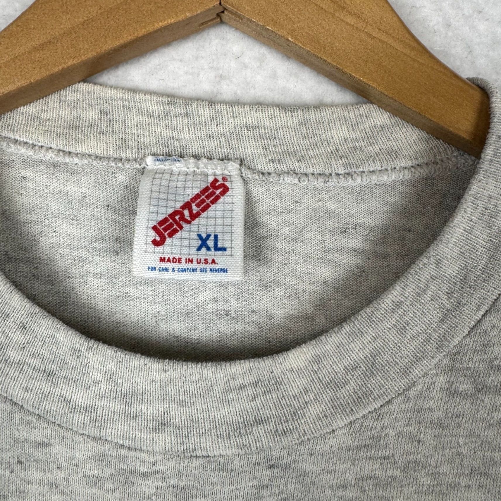 Jerzees VINTAGE Jerzees 80s 90s XL WMC Wrestling Single Stitch Shirt Spell Out Made USA T-Shirt Men Gray Cotton Short Sleeve Crew Neck Graphic Print 1990s Size US XL / EU 56 / 4 - 5 Thumbnail