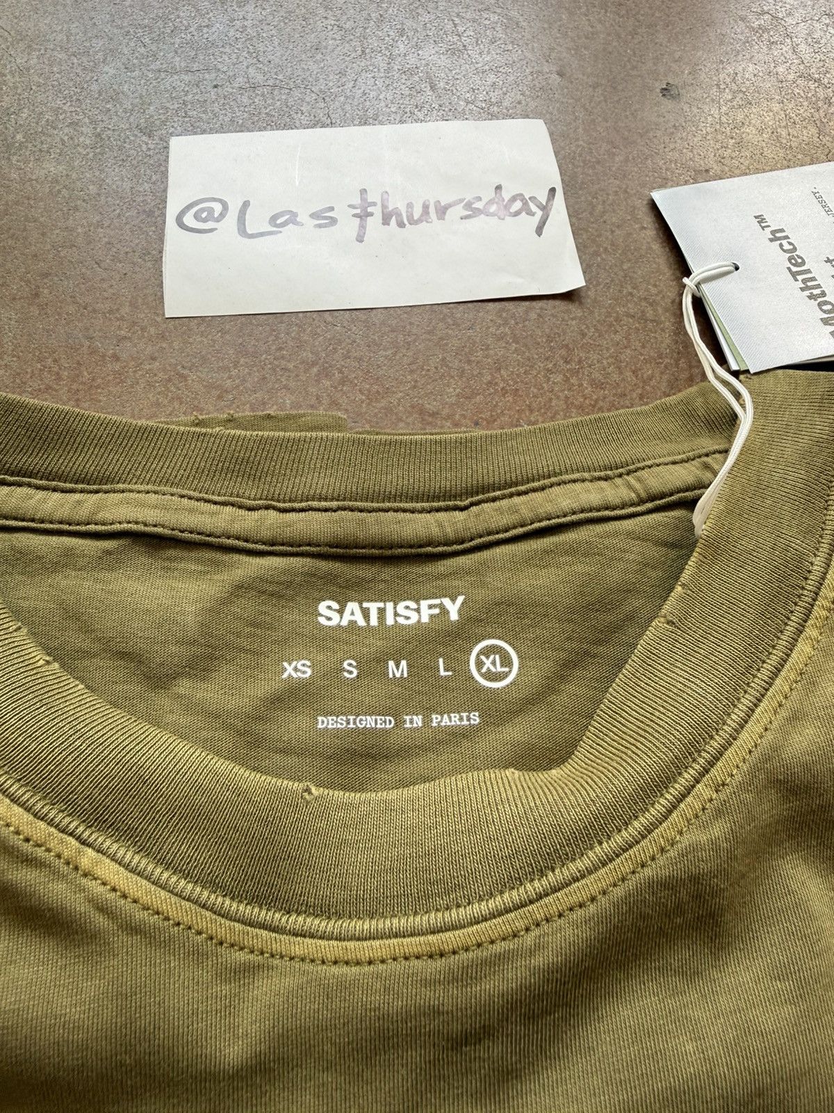 Satisfy Satisfy Running Equipment MothTech Tee Olive Green XL Size US XL / EU 56 / 4 - 4 Thumbnail