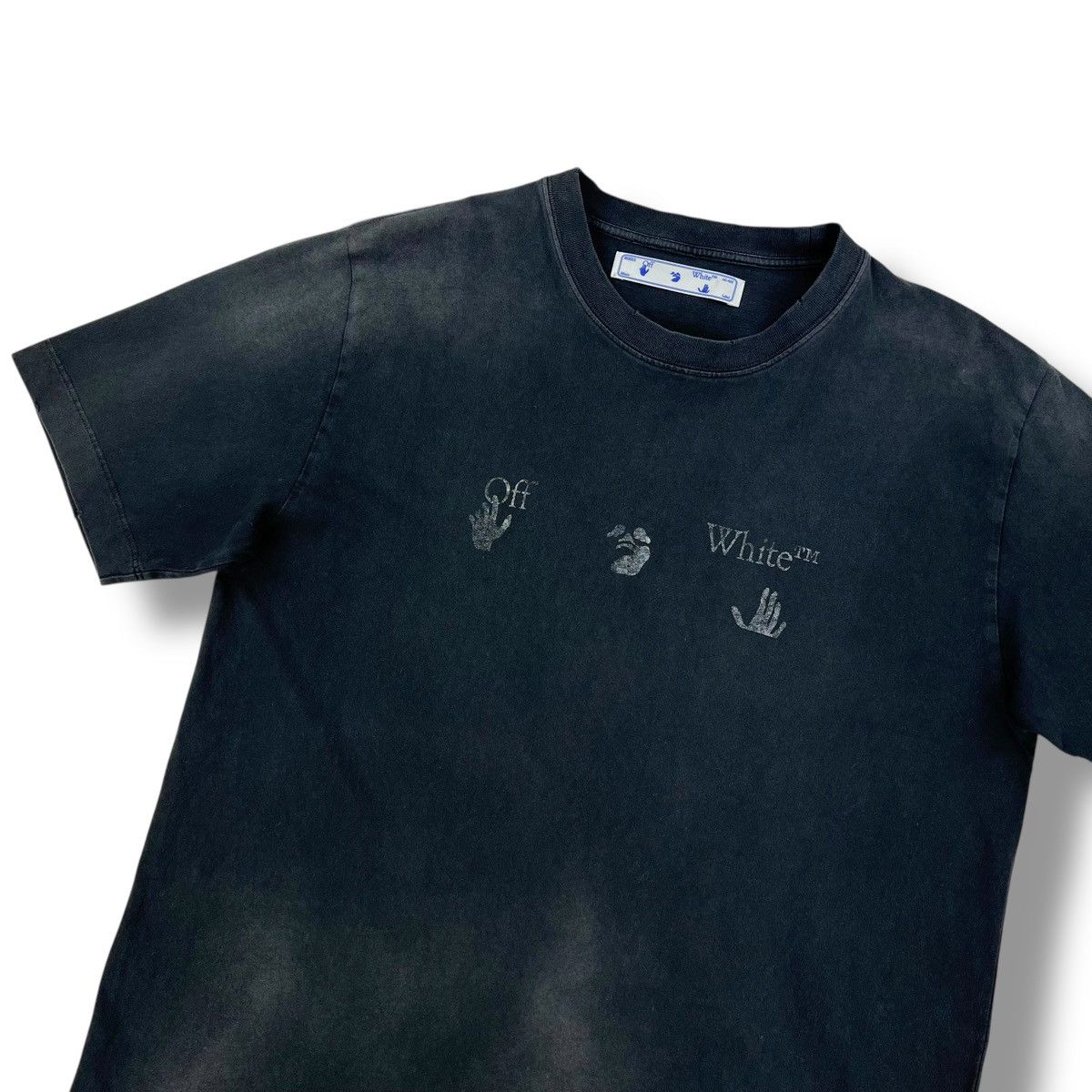 Off-White Off-White Hand Print Distressed T Shirt Size US L / EU 52-54 / 3 - 1 Thumbnail