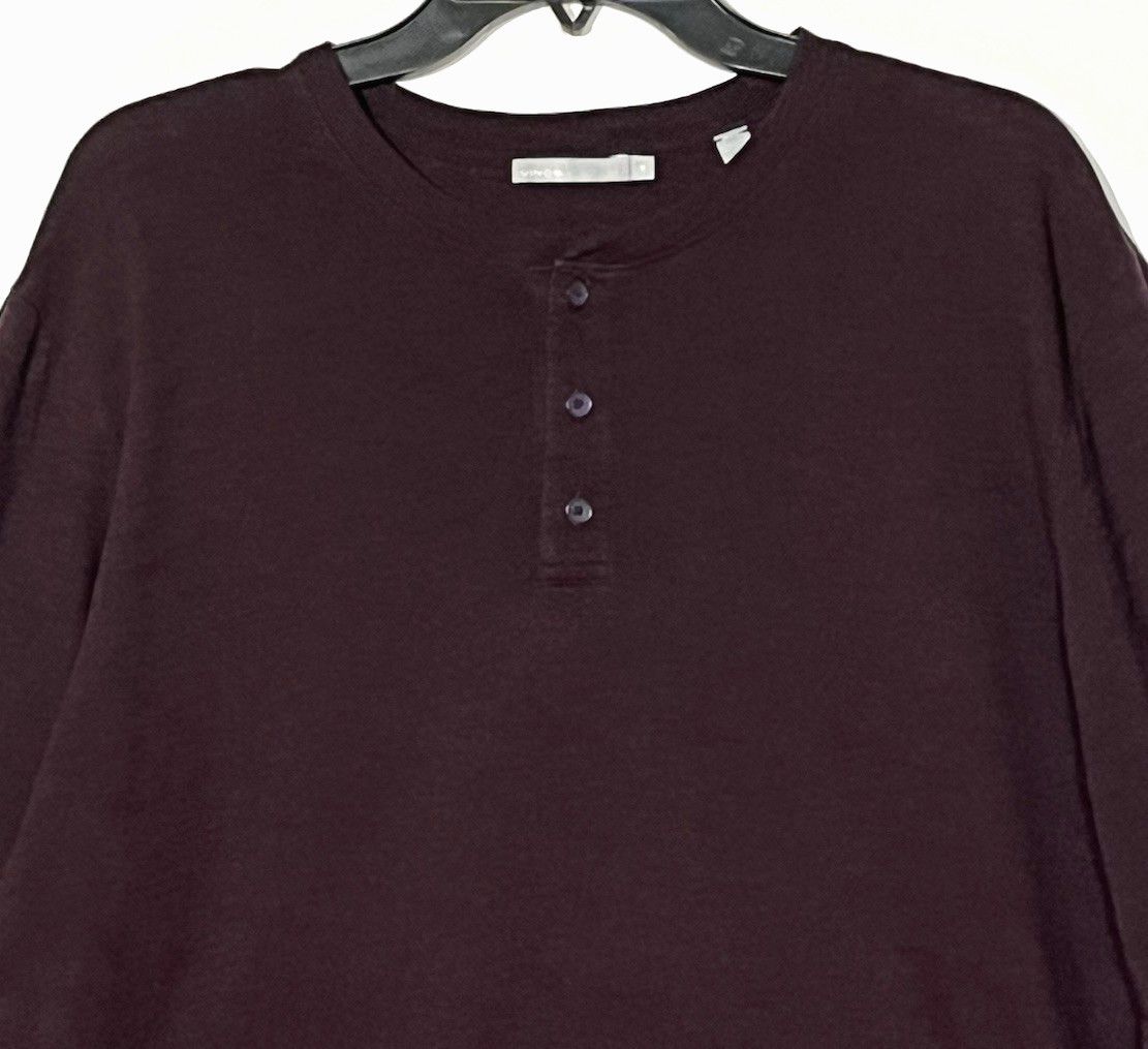Vince VINCE 100% Cotton Long Sleeve Henley Tee Shirt Size US XL / EU 56 / 4 - 4 Thumbnail