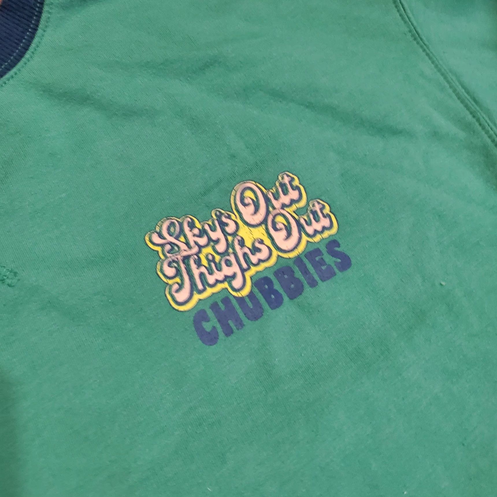 Chubbies Chubbies Sweatshirt Mens Large Green Sky's Out Thighs Out Fleece Pullover Size US L / EU 52-54 / 3 - 5 Thumbnail