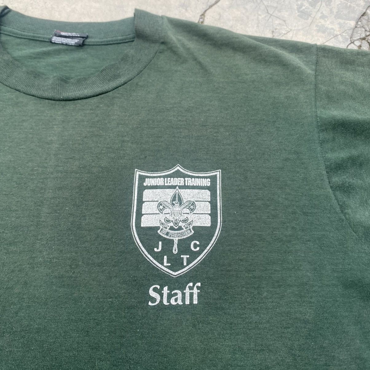 Vintage 1990s Faded Green JUNIOR LEADER TRAINING STAFF Size US L / EU 52-54 / 3 - 3 Thumbnail