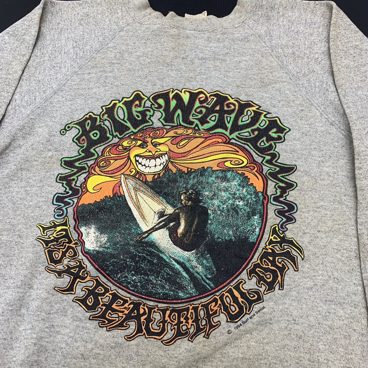 Man Made In Australia Vintage 90s Surf And Sweat Big Wave Surfboards Sweatshirt Size US M / EU 48-50 / 2 - 3 Thumbnail