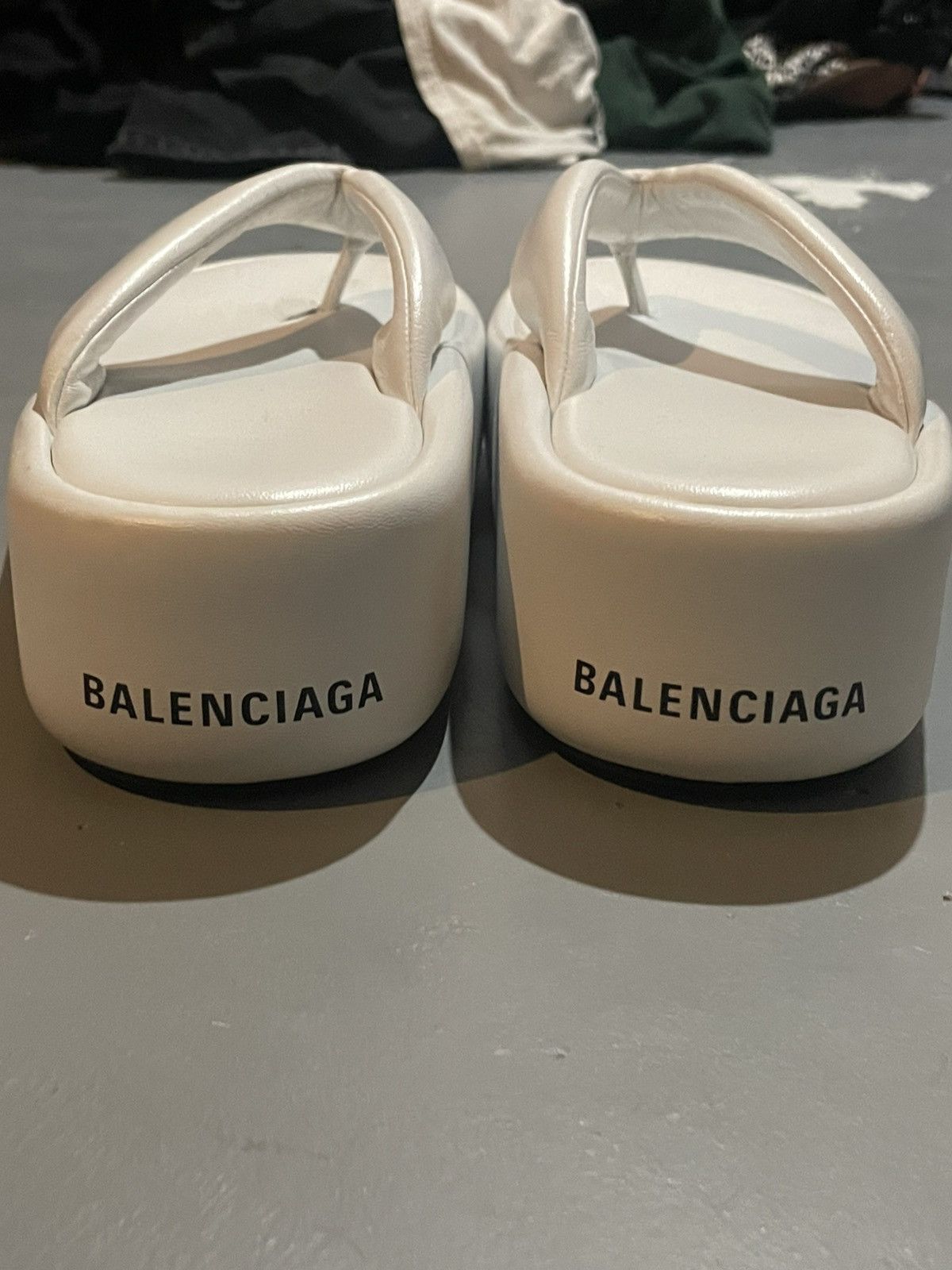 Balenciaga Balenciaga Platform Mold Thong-Strap Sandals White Leather Size US 11 / EU 44 - 4 Thumbnail