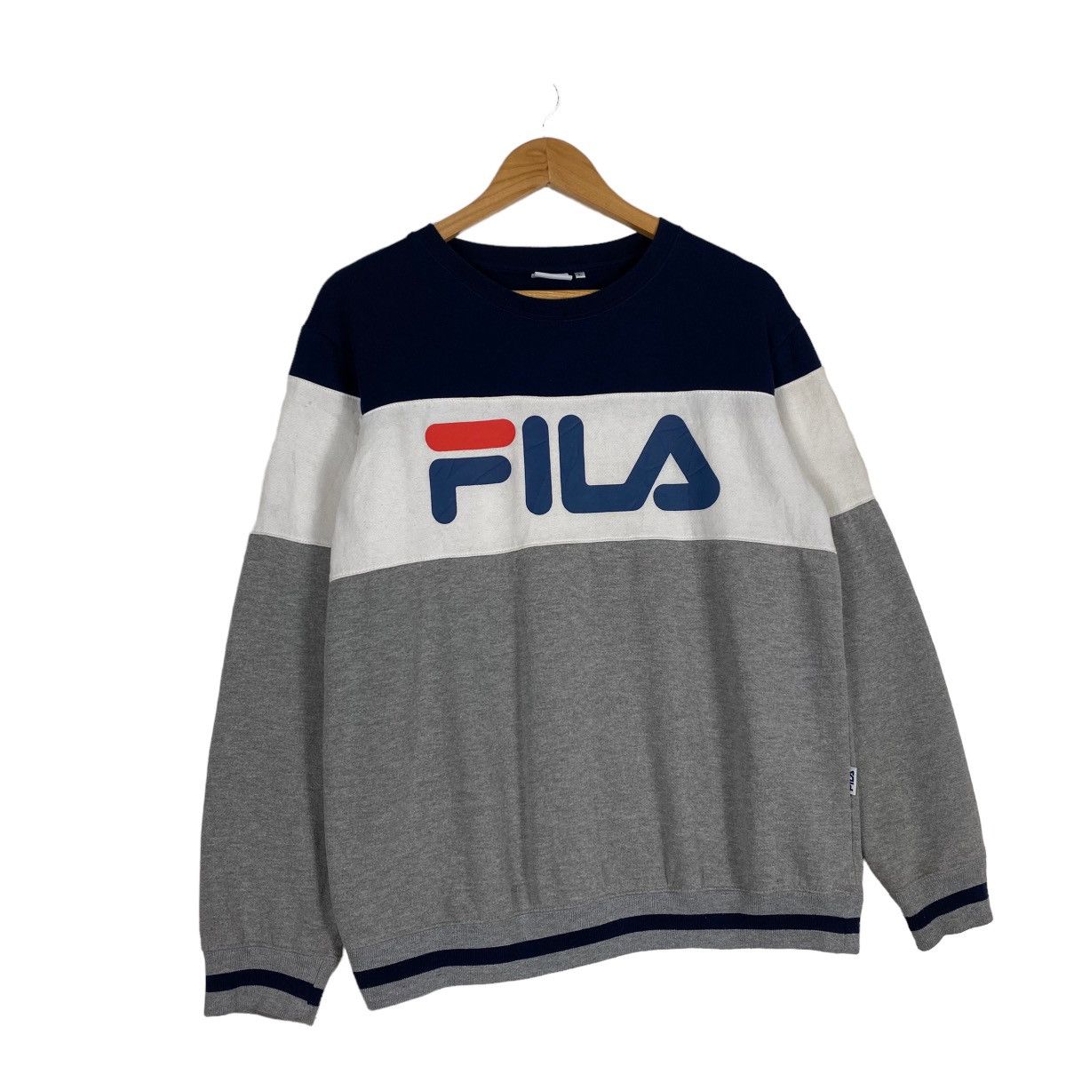 Fila × Japanese Brand Vintage Fila Colour Block Big Logo Crewneck Sweatshirt Size US M / EU 48-50 / 2 - 3 Thumbnail