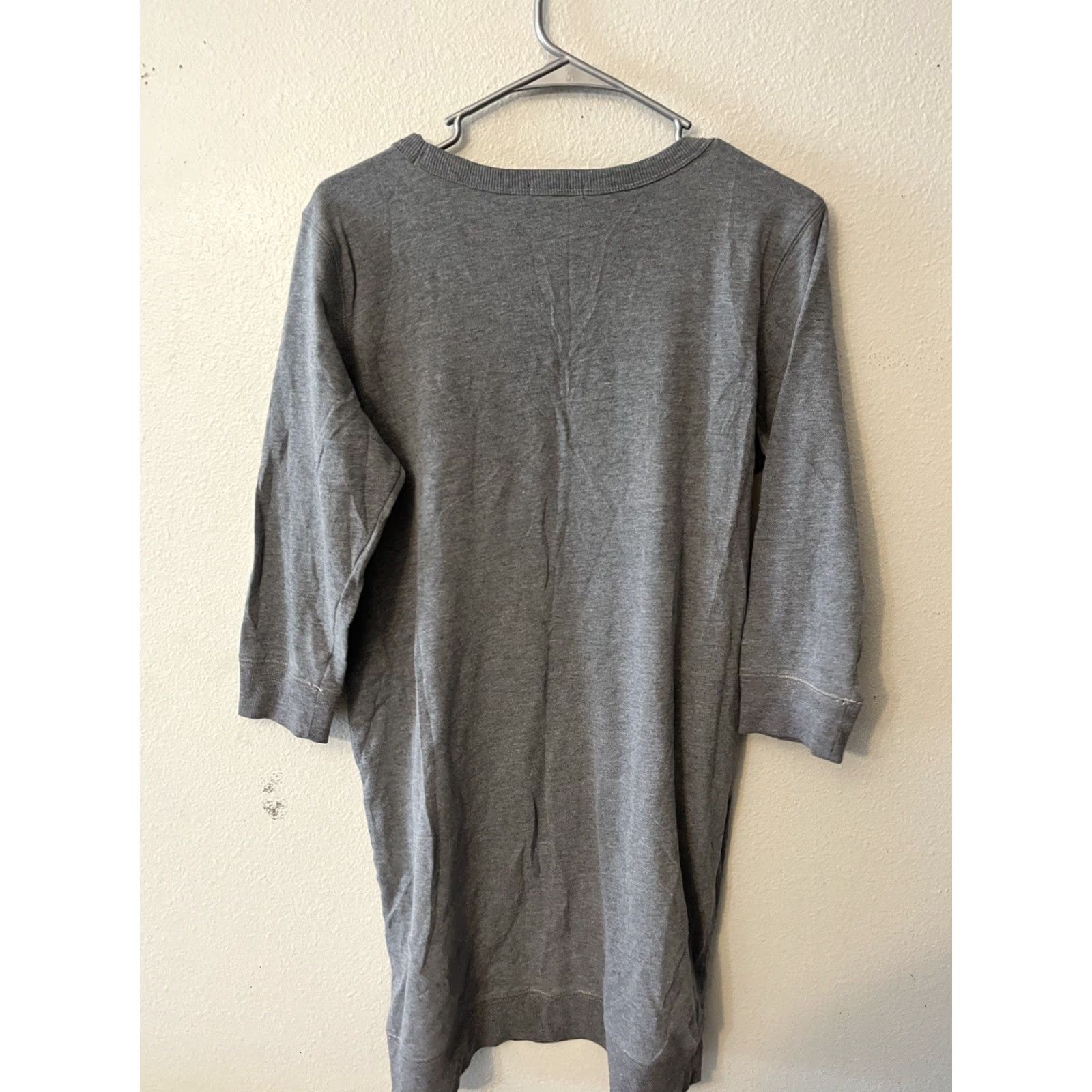 Gap Gap Dress M Gray 3/4 Sleeve Knit Pullover 100% Cotton Womens Size M / US 6-8 / IT 42-44 - 2 Thumbnail