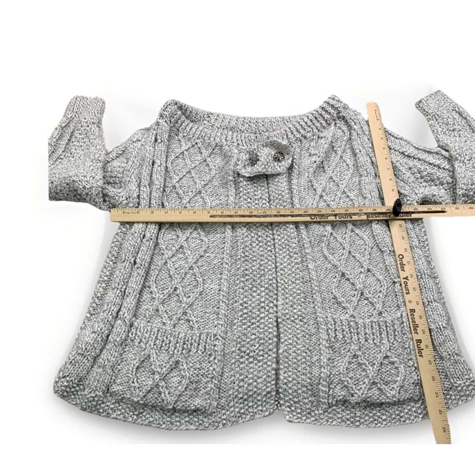 Vintage VINTAGE Norma Dickson Cardigan 70s Open Front Wide Shoulder Knit Gray L Mens Womens Girls Size L / US 10 / IT 46 - 6 Thumbnail